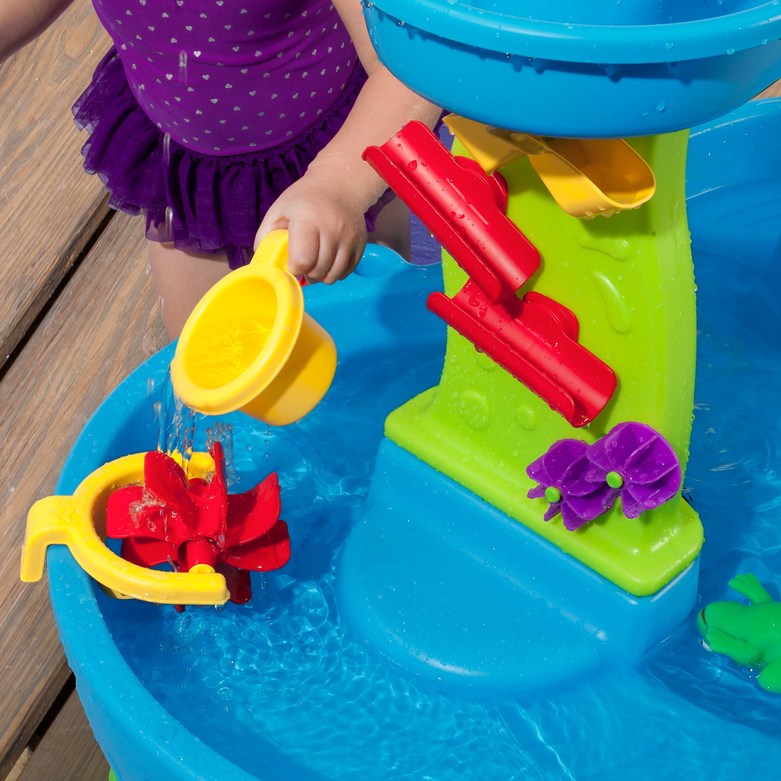 Step2 Rain Showers Splash Pond Water Table with Waterfall Tray (Blue, 5 gal) 4qb6e