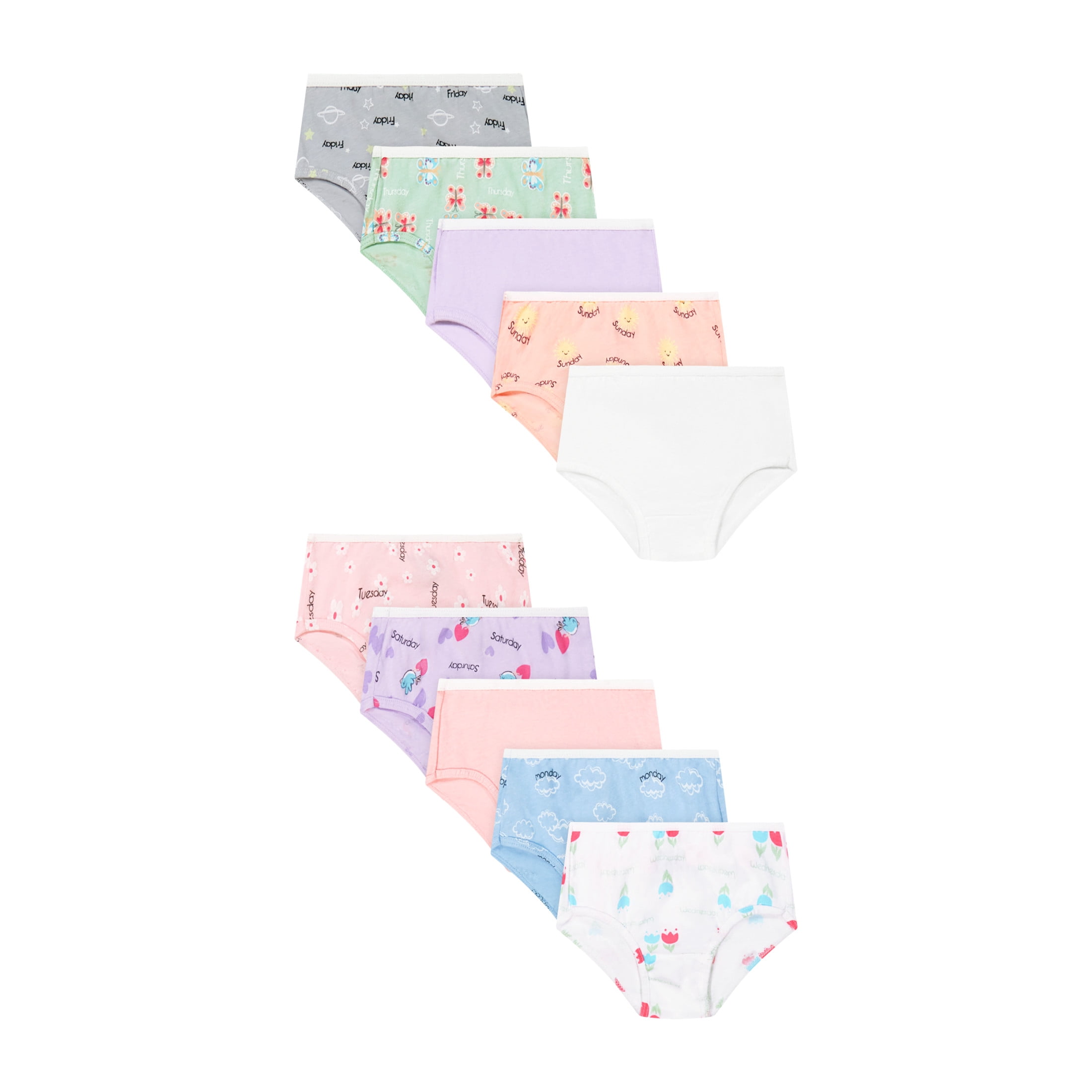 Hanes Toddler Girls Cotton Briefs Underwear (Assorted Colors, 10-Pack) ilq7p