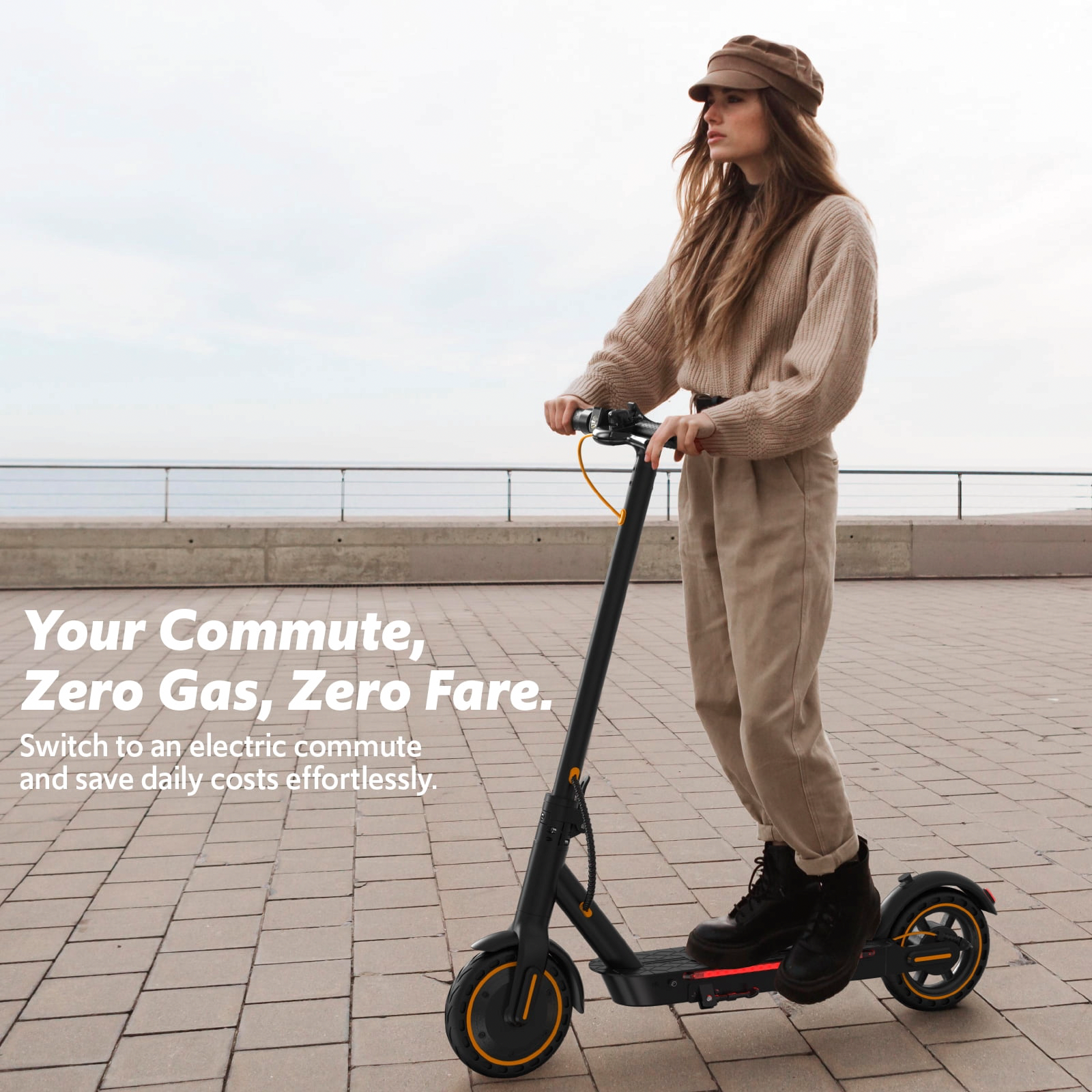 OSBOO Electric Scooter for Adults, 550W Motor 19 MPH Portable Folding Commuter E-Scooter (Black, 19 Miles Range) qkbdb
