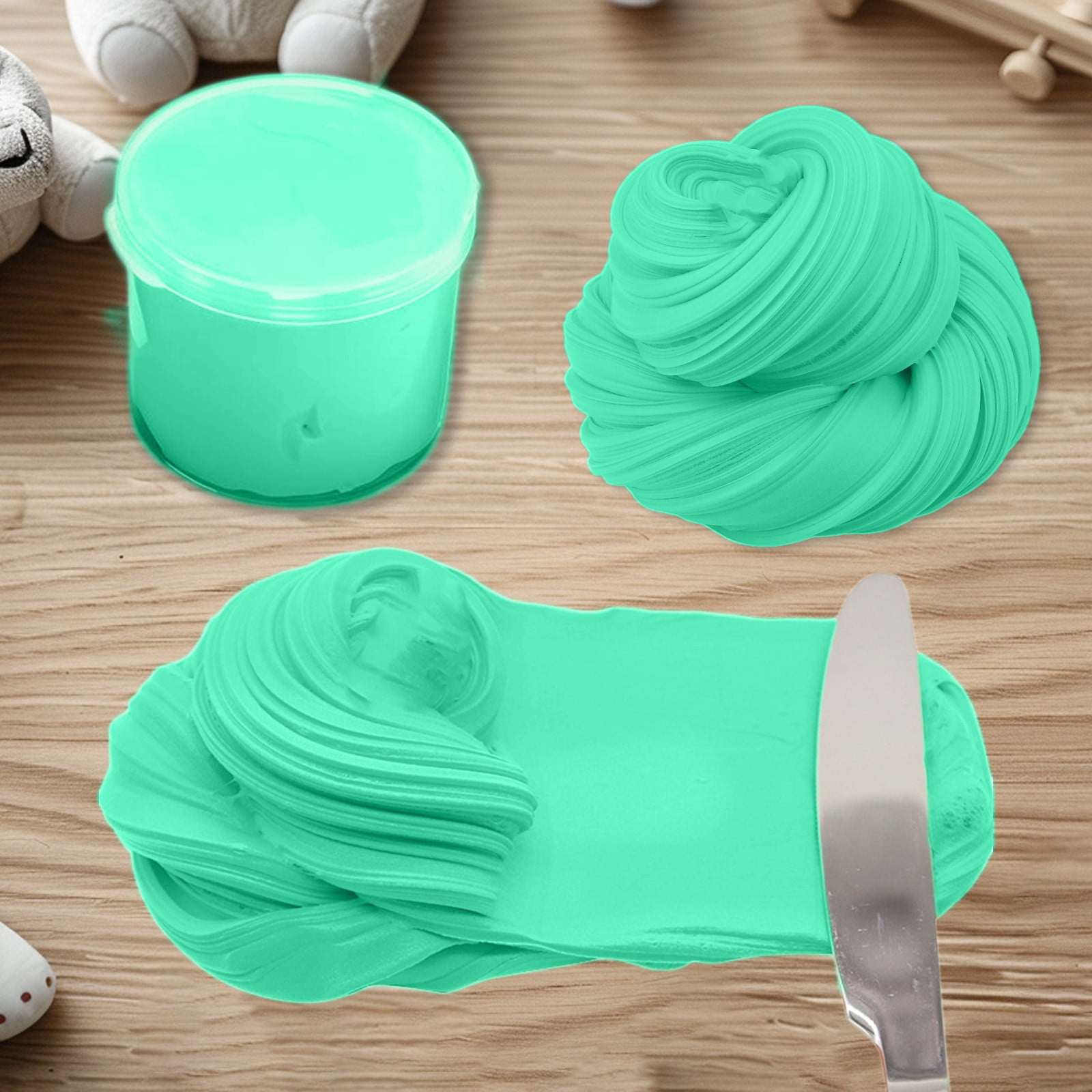 JikouIivo Furry Cloud Slime Kit, Stretchy DIY Sensory Toy for Stress Relief (Multicolor, 2.5 fl oz) so36g