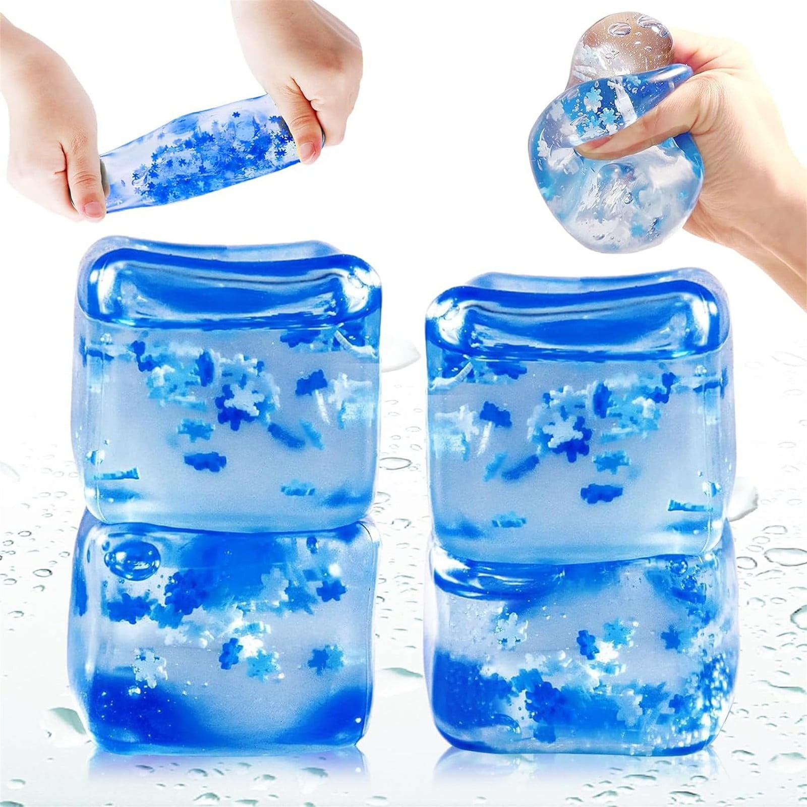 Yaoyar Soft Ice Cube Stress Relief Fidget Toy, Sensory Squeeze Ball for Anxiety and Focus (Multi-Color, 2.5 in) 58db7