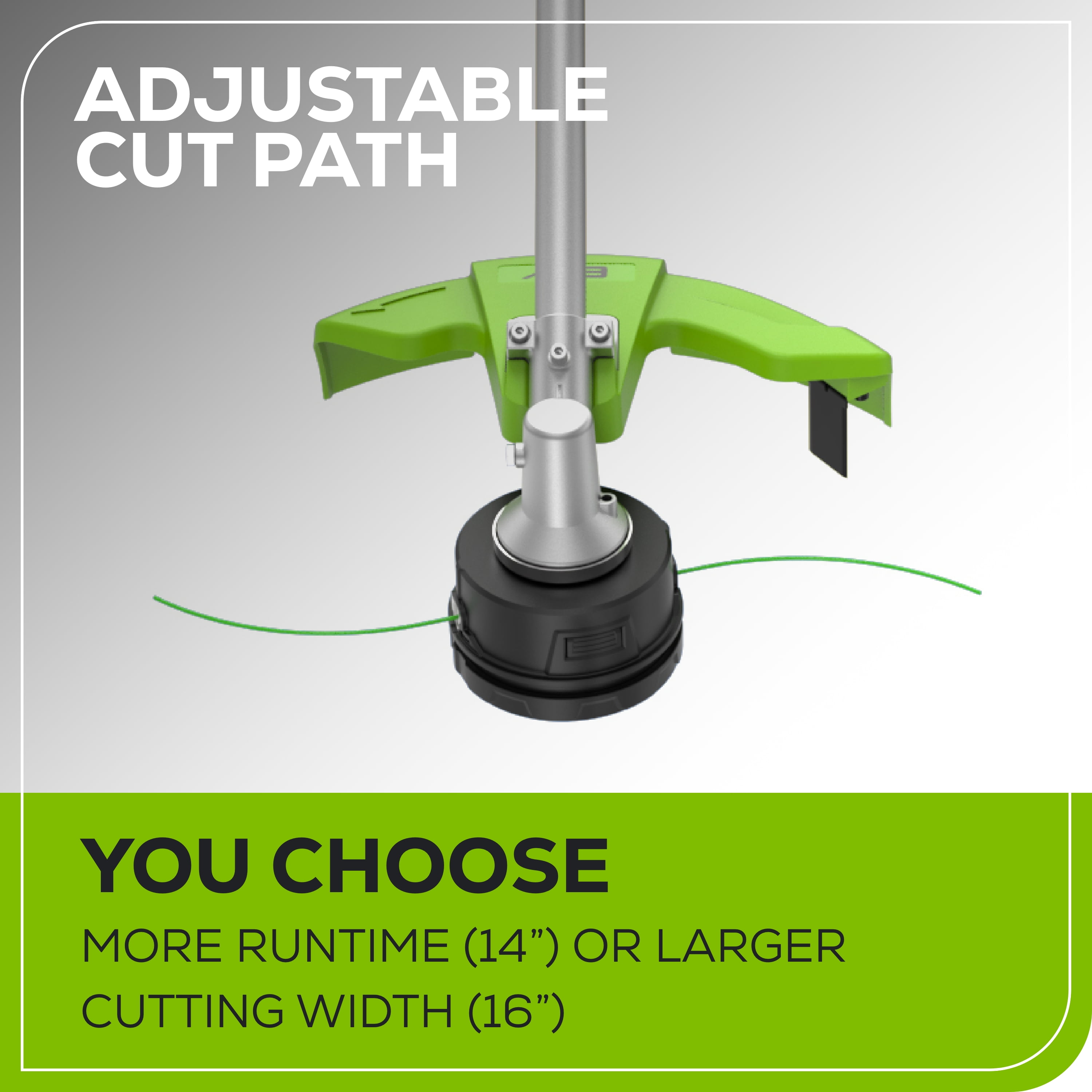 Greenworks 60V 16 in Cordless String Trimmer with 4.0 Ah Battery and 3A Charger (Green, 16 in) d5h4i