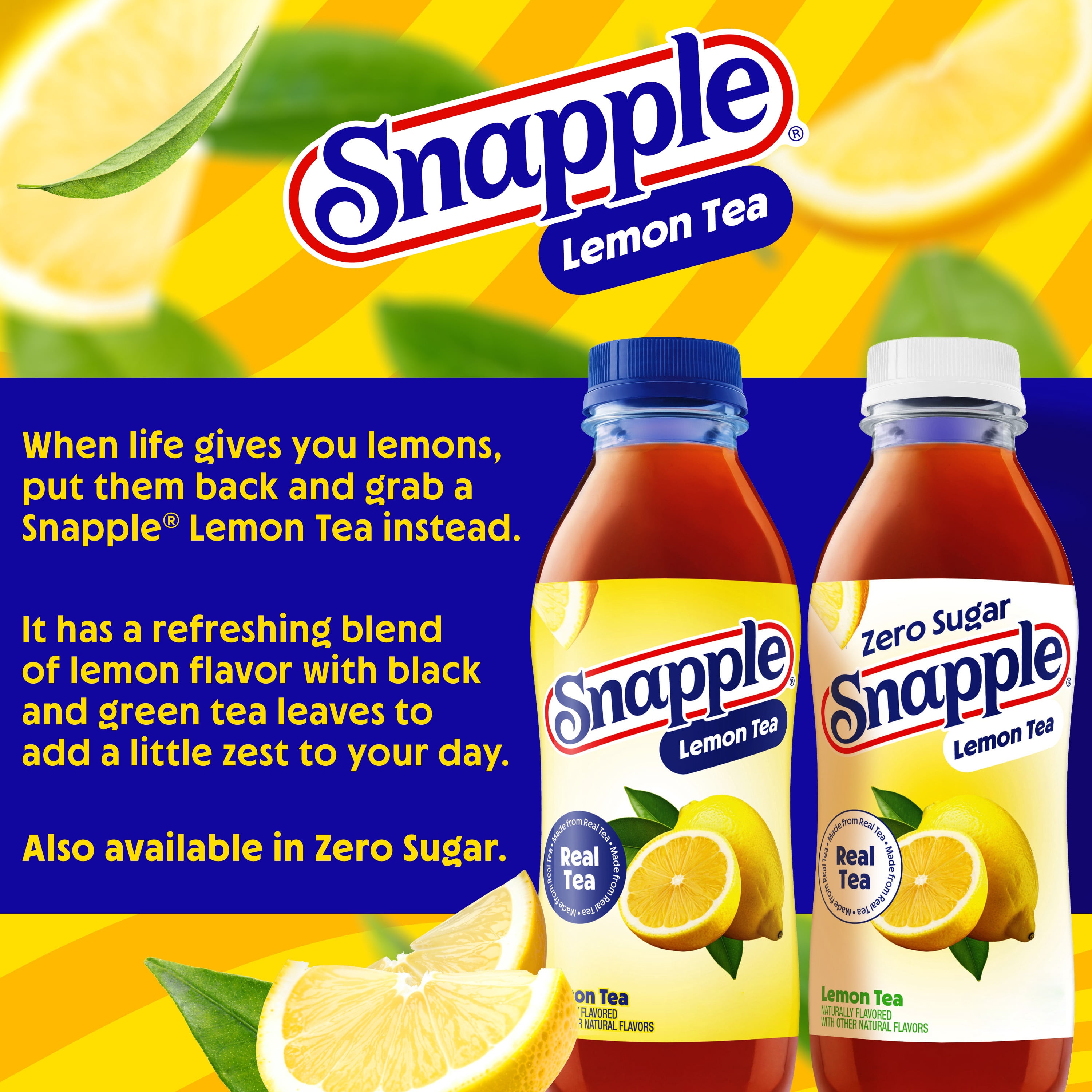 Snapple Lemon Tea, All Natural Refreshing Iced Tea Beverage (16 fl oz) htnp9