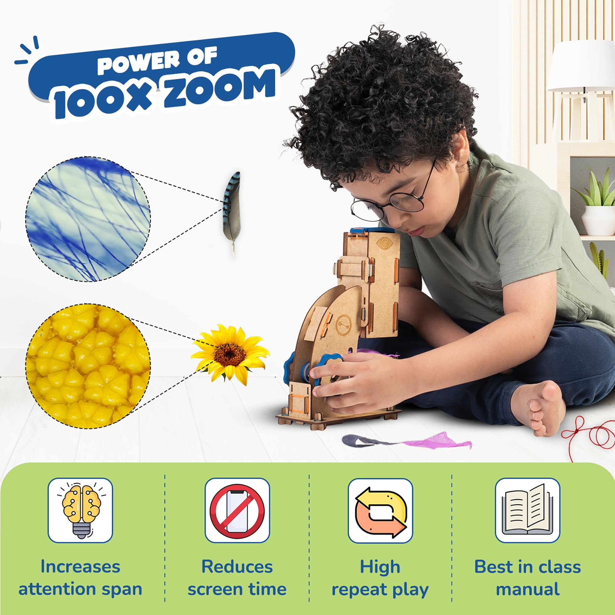Smartivity Microscope DIY STEAM Educational Science Kit (100x Zoom) cshq2