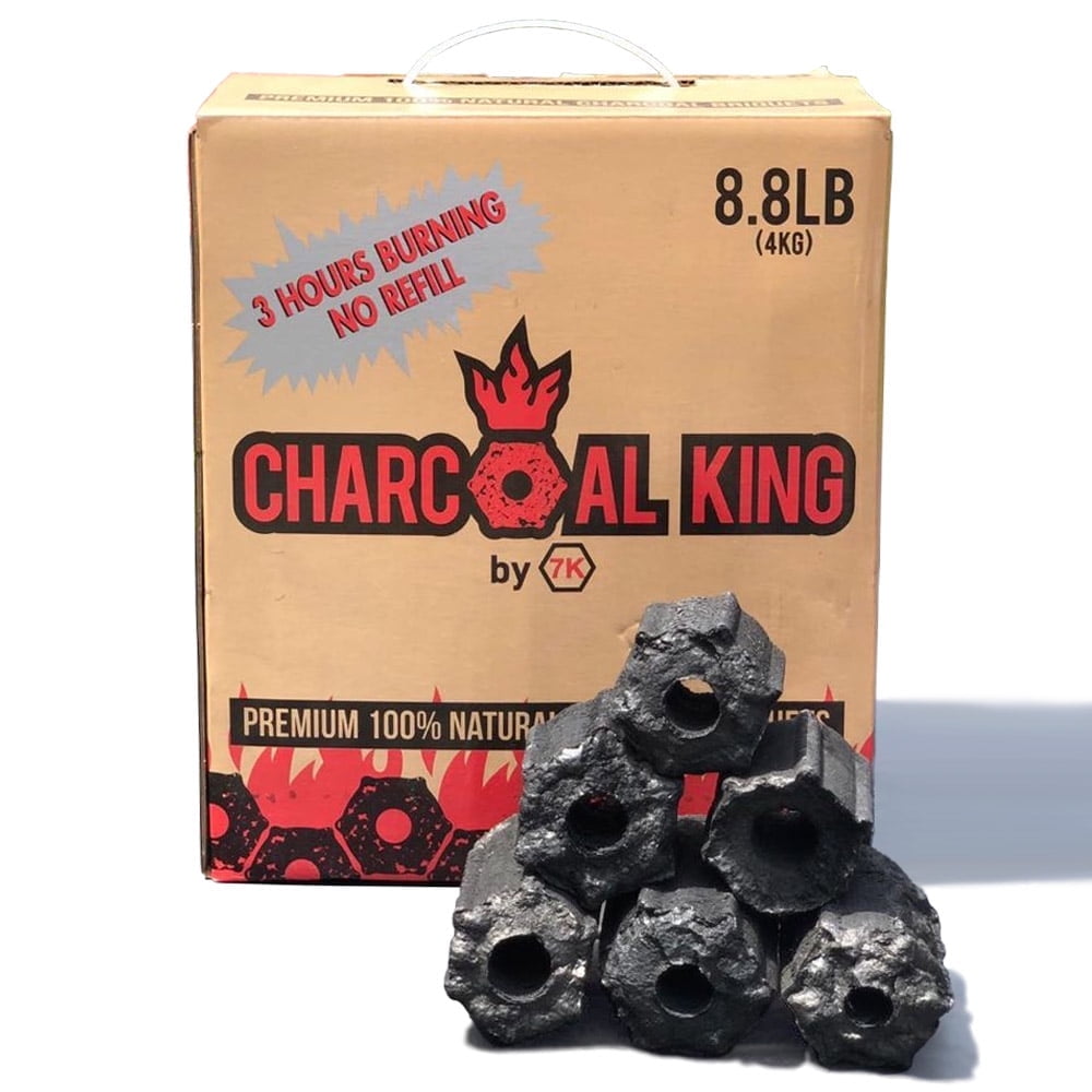 Charcoal King by 7K All Natural Hardwood Briquettes (High Heat, Long Burning, 8.8 lb) c7x32