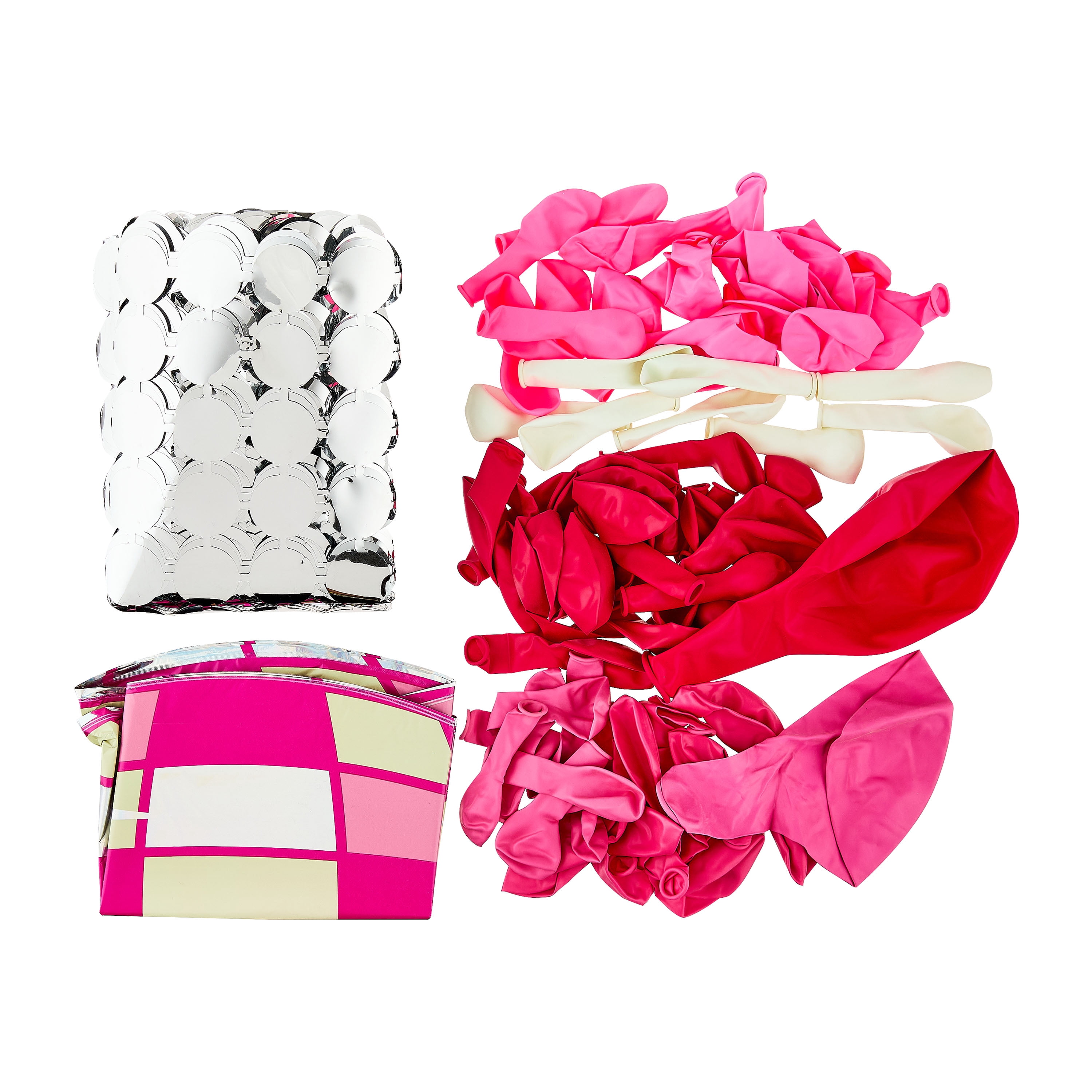 Way To Celebrate Disco Cowgirl Balloon Backdrop Kit, Pink and White Party Decorations (72 Pieces) 26llw