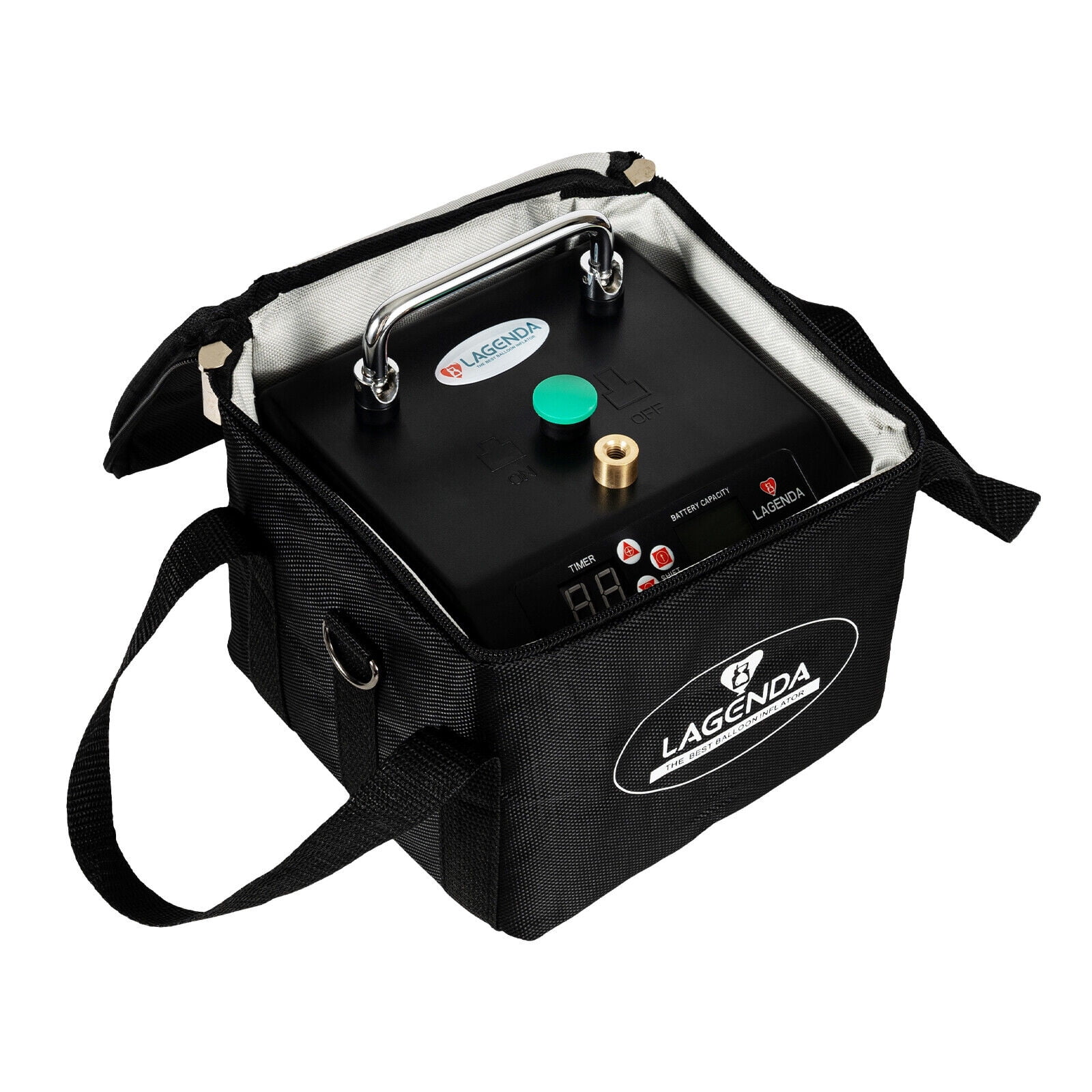 Generic Electric Balloon Inflator Pump with Adjustable Timer (Black, 6.3x5.9x5.1 in) 5l43s