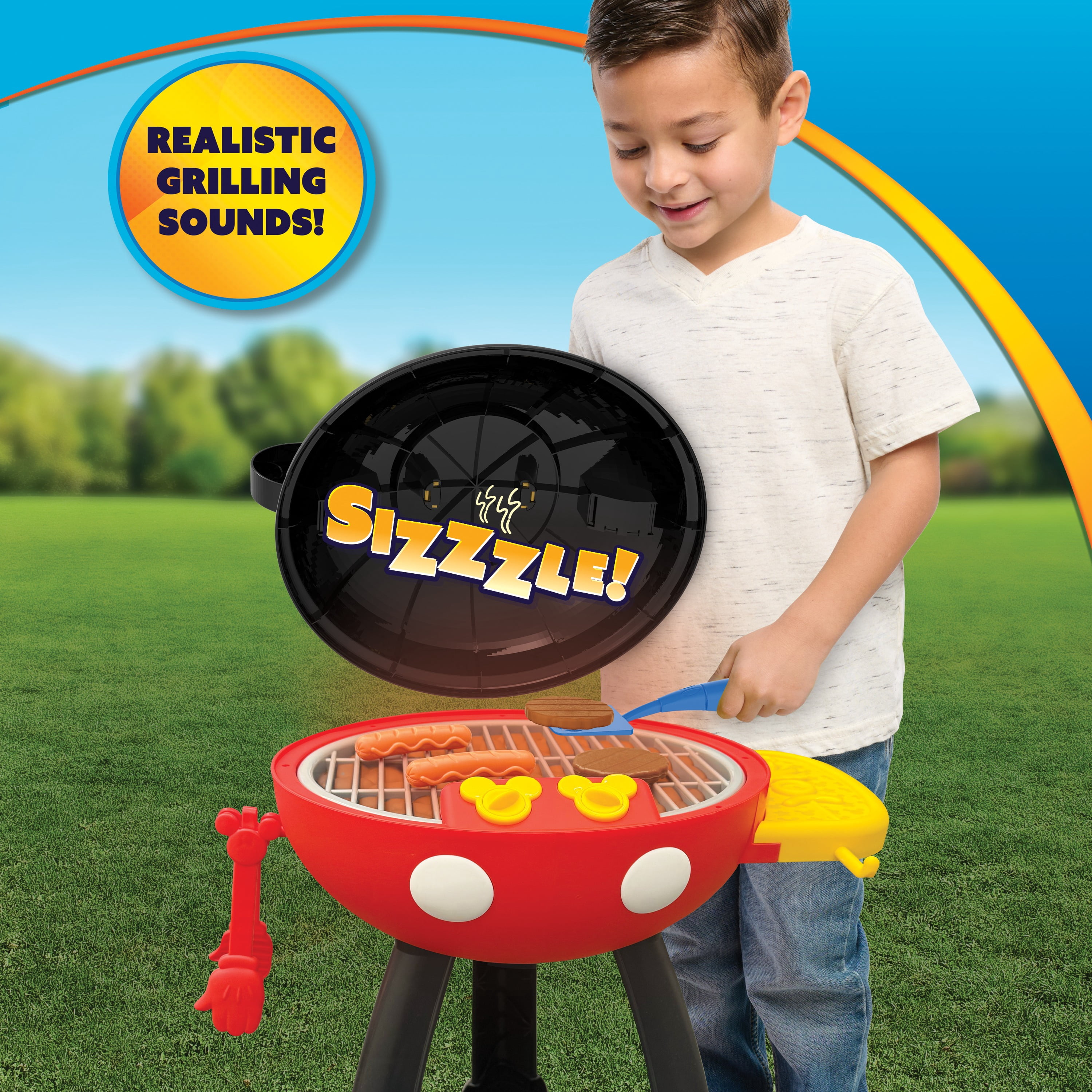 Mickey Mouse Clubhouse Hot Diggity Grill Set, Interactive Pretend Play Kitchen Toy (15-Piece Set) 87ve1