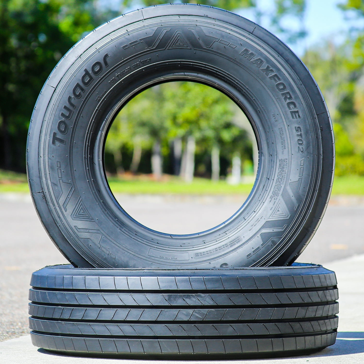 Tourador MaxForce ST02 All Steel Trailer Tire (ST225/75R15, 14 Ply, Load Range G) 6amgb