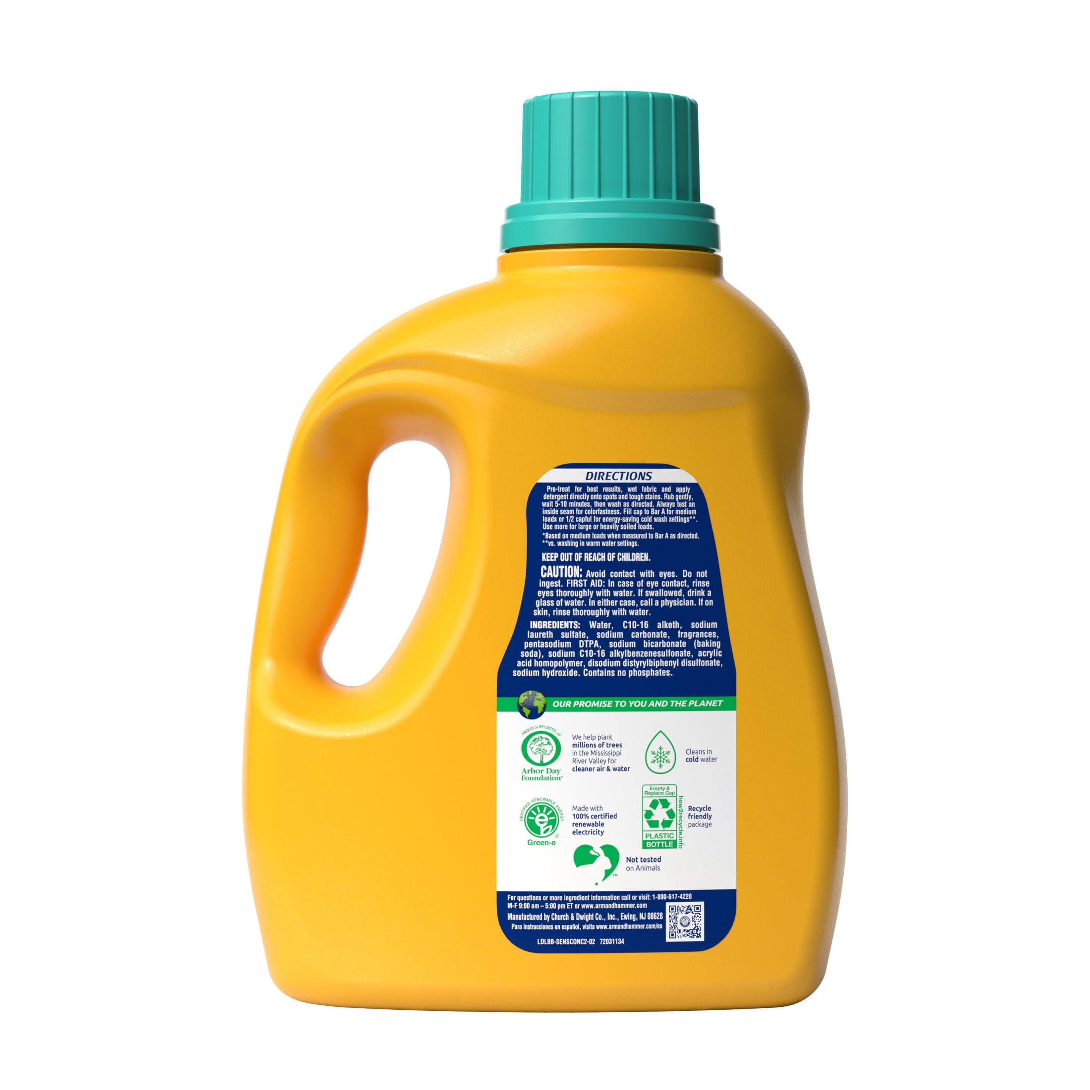 ARM & HAMMER Sensitive Skin Liquid Laundry Detergent, Hypoallergenic Fresh Scent (105 fl oz) 1b0ph