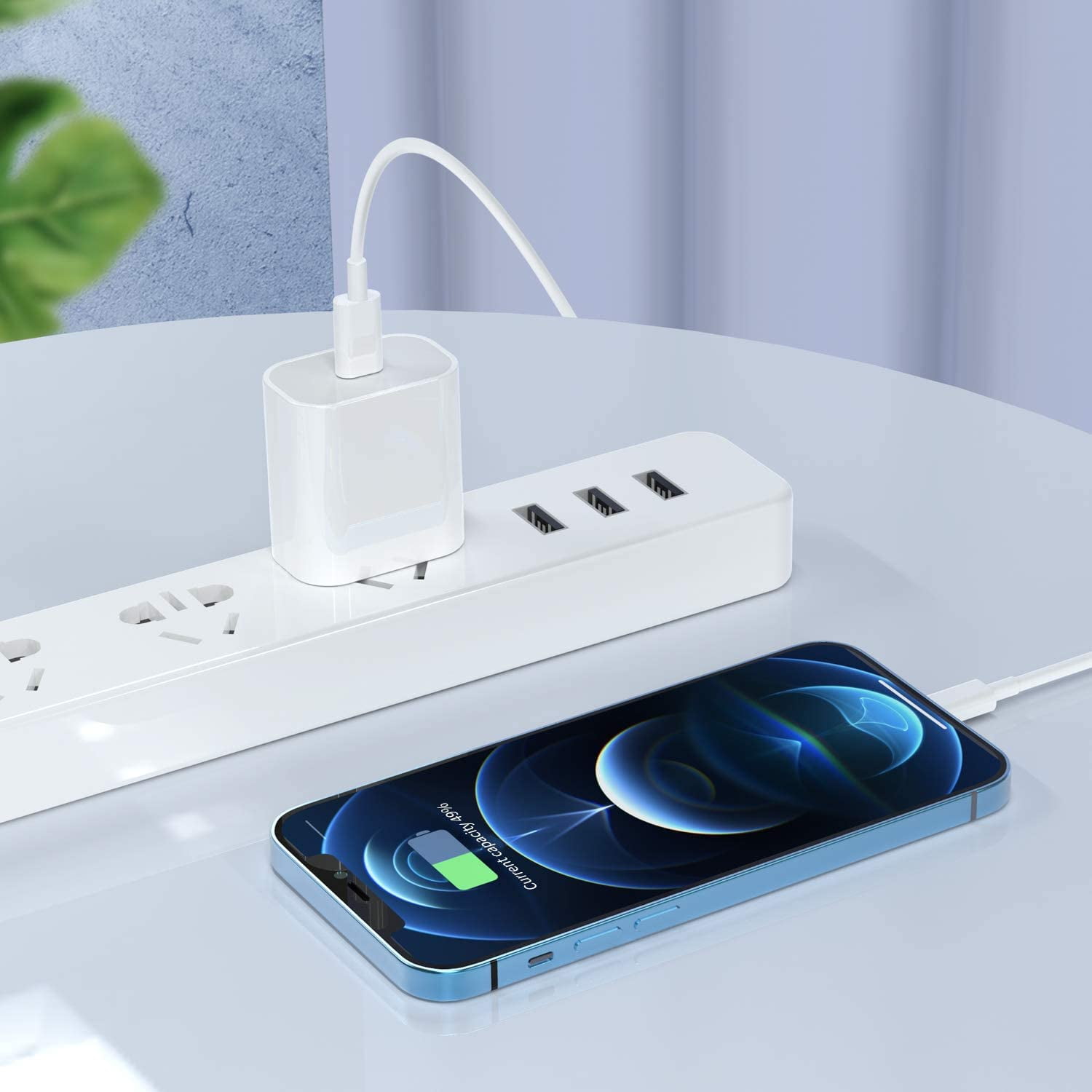 Charlore 20W USB-C Fast Charger Block and 6ft Charging Cable Set (White, 2 Pack) qwv4u