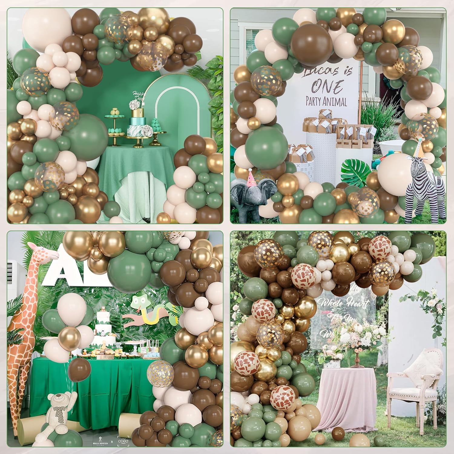 Chicada 153pcs Sage Green and Brown Balloon Garland Arch Kit (Sage Green, 153 Pieces) 2w02o