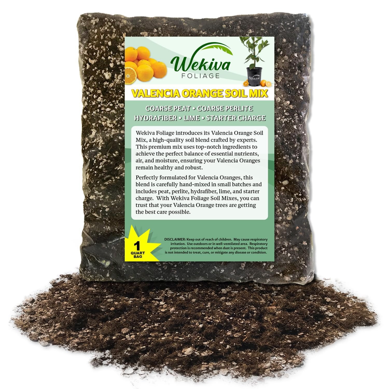 Wekiva Foliage Valencia Orange Tree Potting Soil Mix (Nutrient-Rich, 1 Quart) r4shd