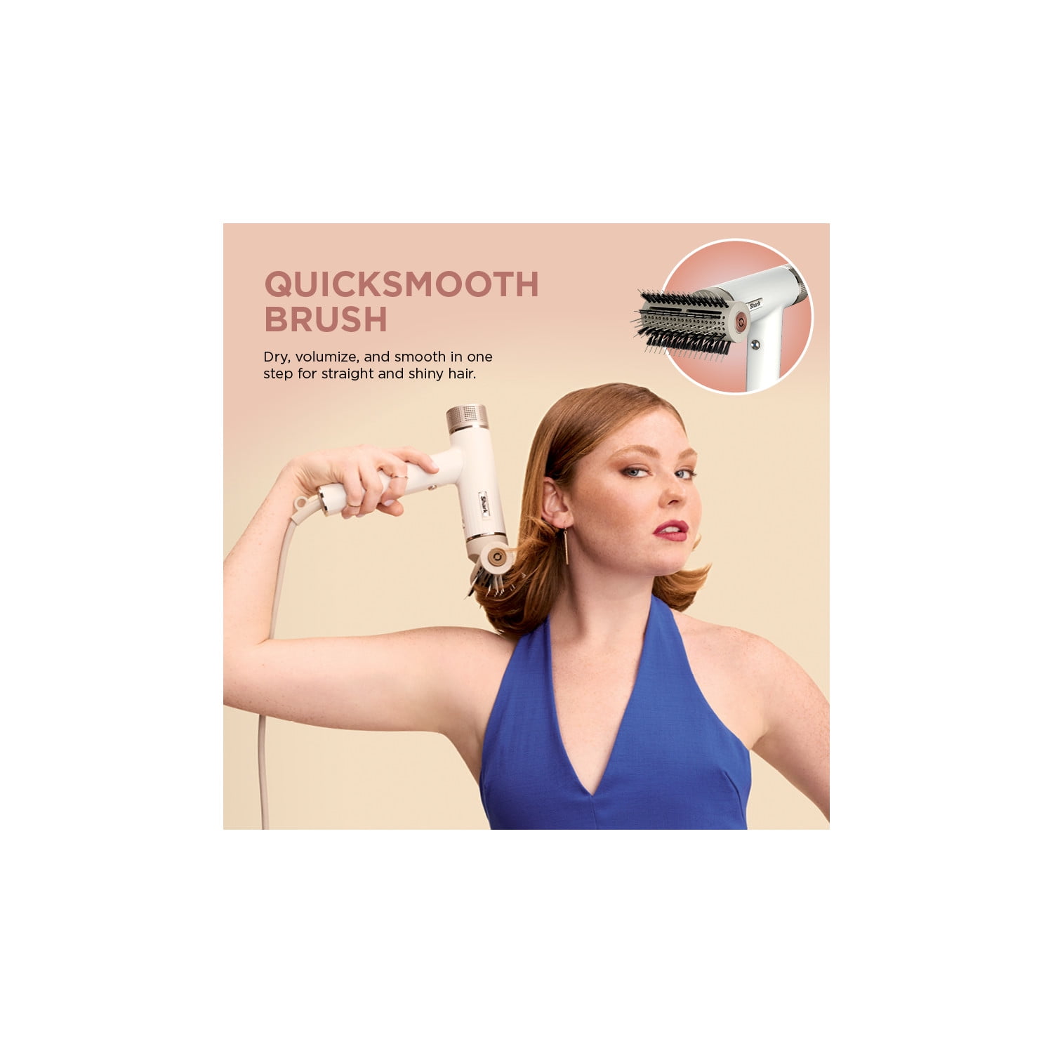 Shark SpeedStyle Hair Dryer & RapidGloss Finisher, Lightweight Ionic Styling Tool (White, 1.69 lb) 5s0ou