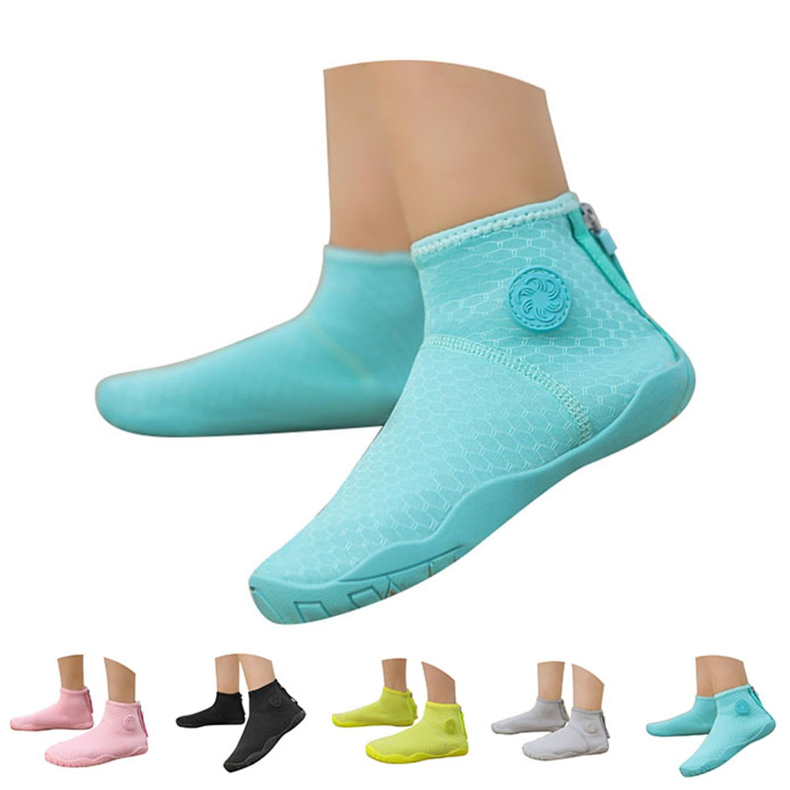 Otqutp Kids Water Shoes Quick-Dry Barefoot Swimming Socks for Beach Pool Surfing (Blue, 10 in) sjuge