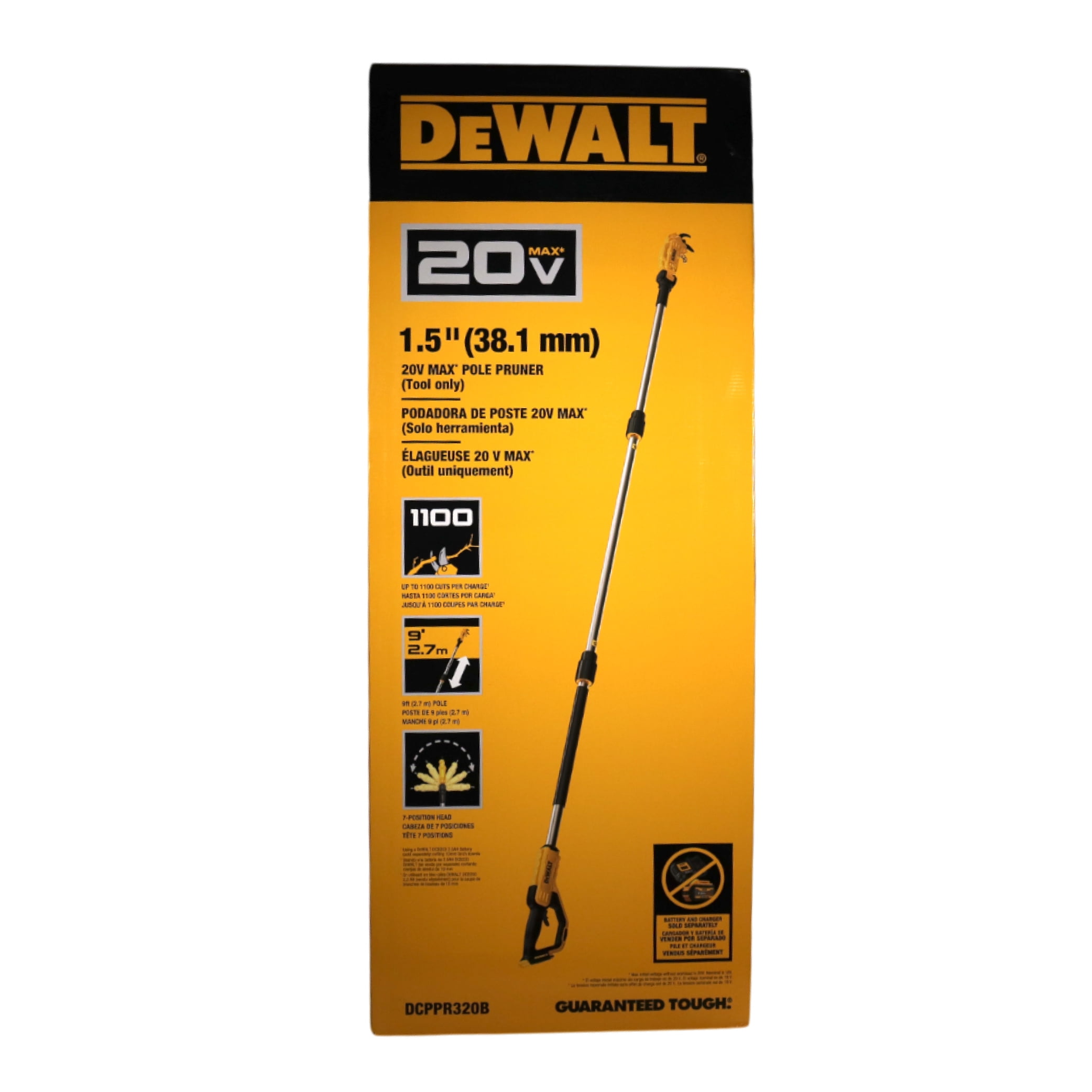 DEWALT 20V MAX Cordless Pruner, Battery-Powered Garden Tool for Landscaping (Yellow, 3.4 lb) 59awz