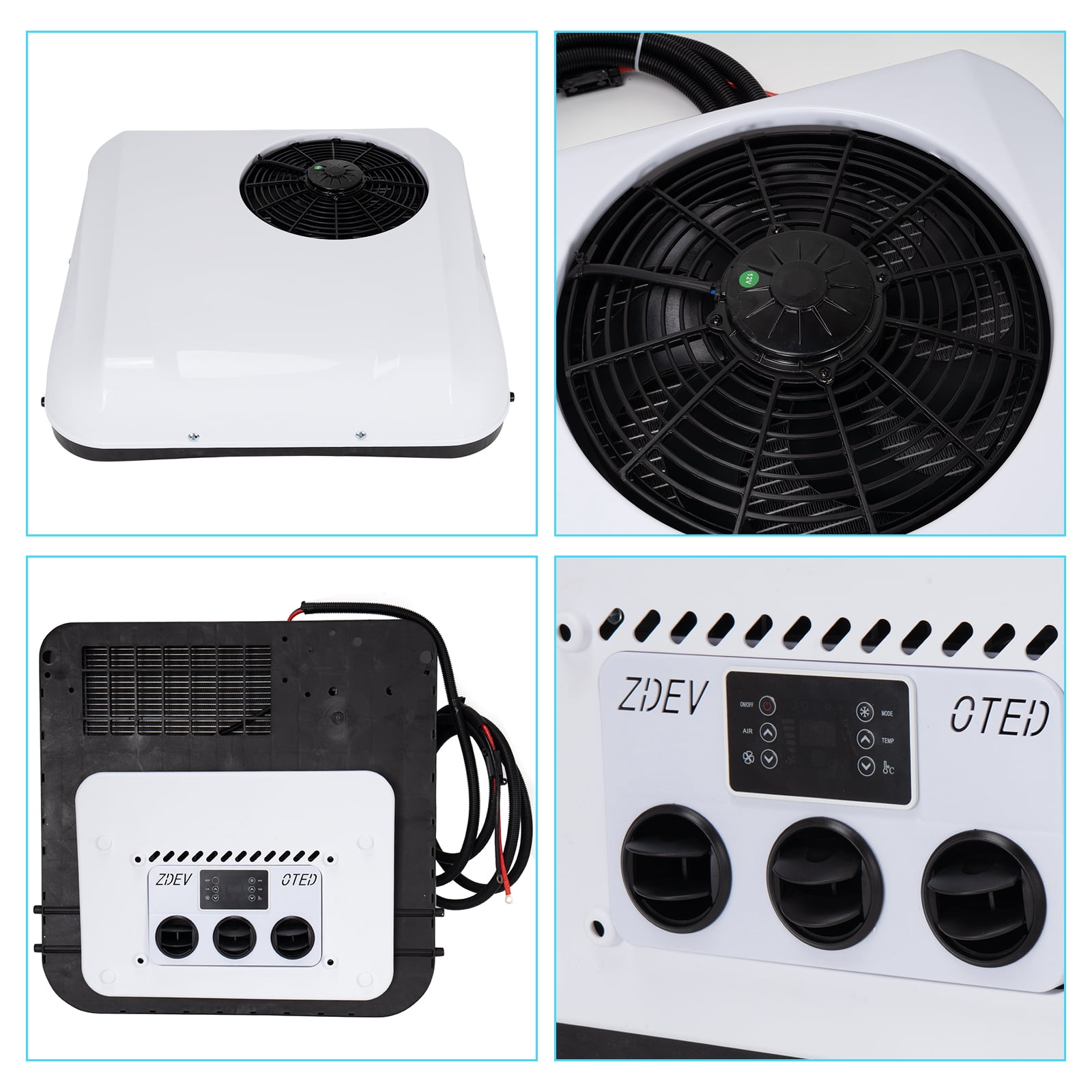 Jrswin 12V Rooftop Air Conditioner Unit for Semi Truck and RV (14500 BTU, 1 Unit) w9xqh