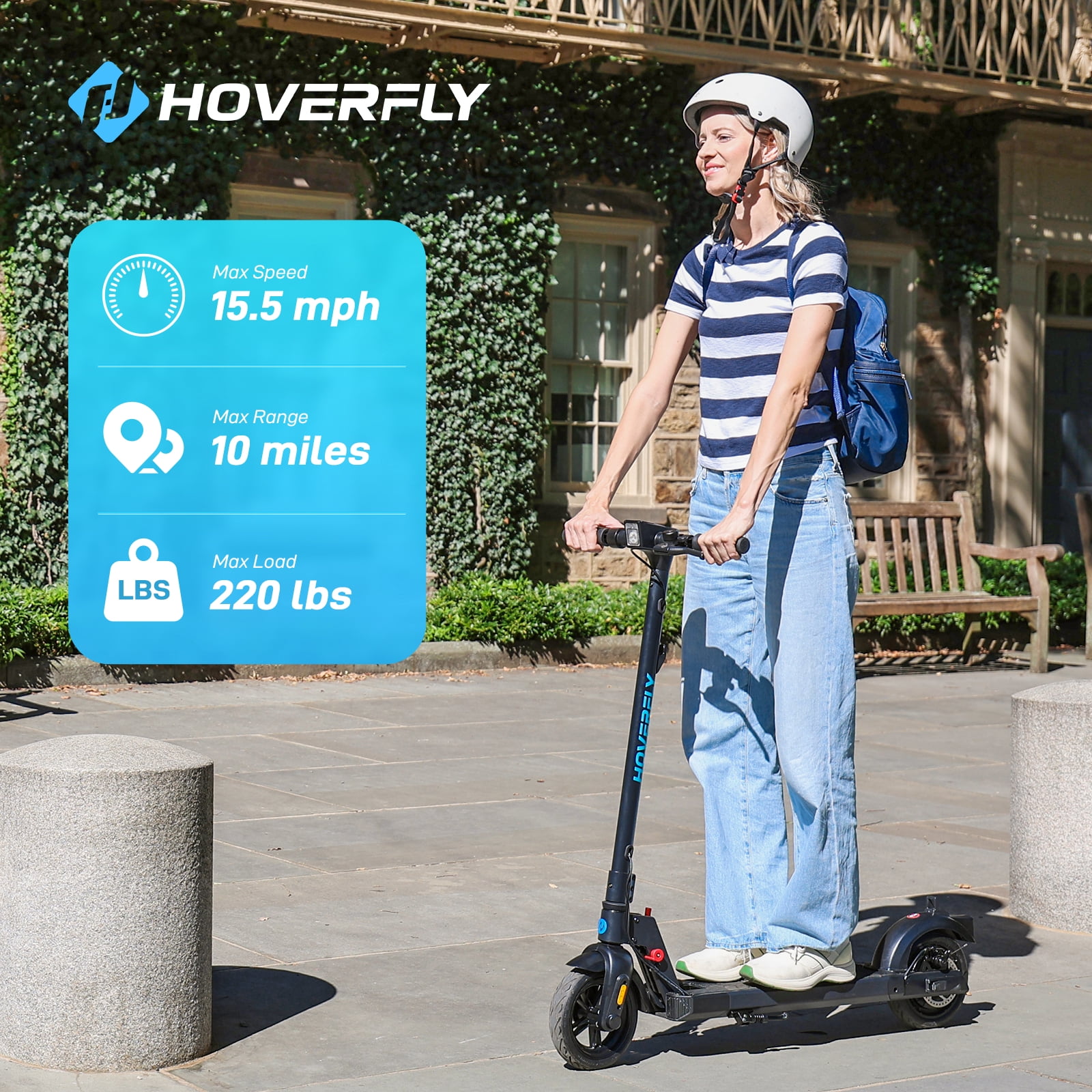 HOVERFLY X1 Electric Scooter for Adults, Foldable Commuter Scooter with LED Display and 8.5 in Anti-Flat Tires (Black, 35 lb) 1n7dt