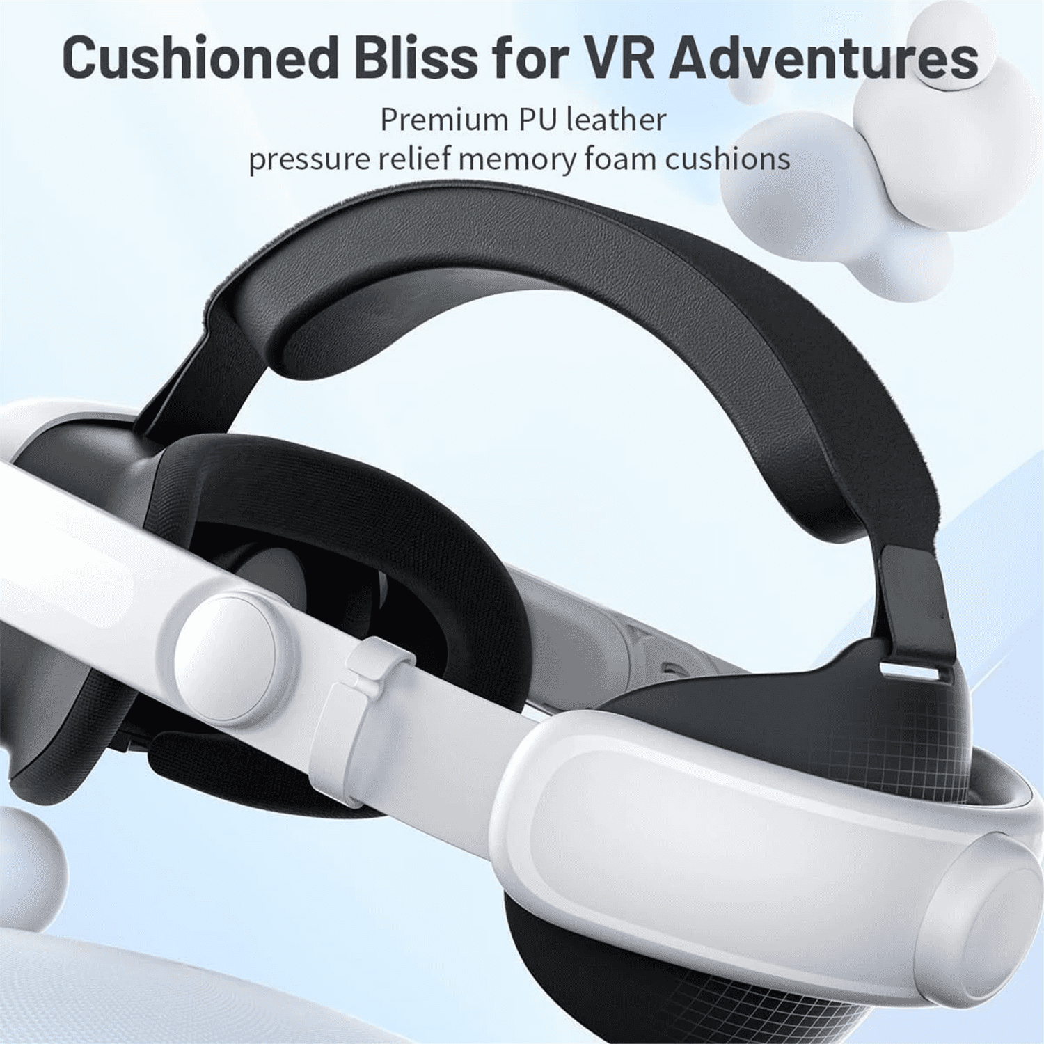 Oculus Elite Head Strap with Battery for Meta Quest 3S and 3, Ergonomic Adjustable VR Headset Accessory with 6,000mAh Rechargeable Power Pack (White) p9vls