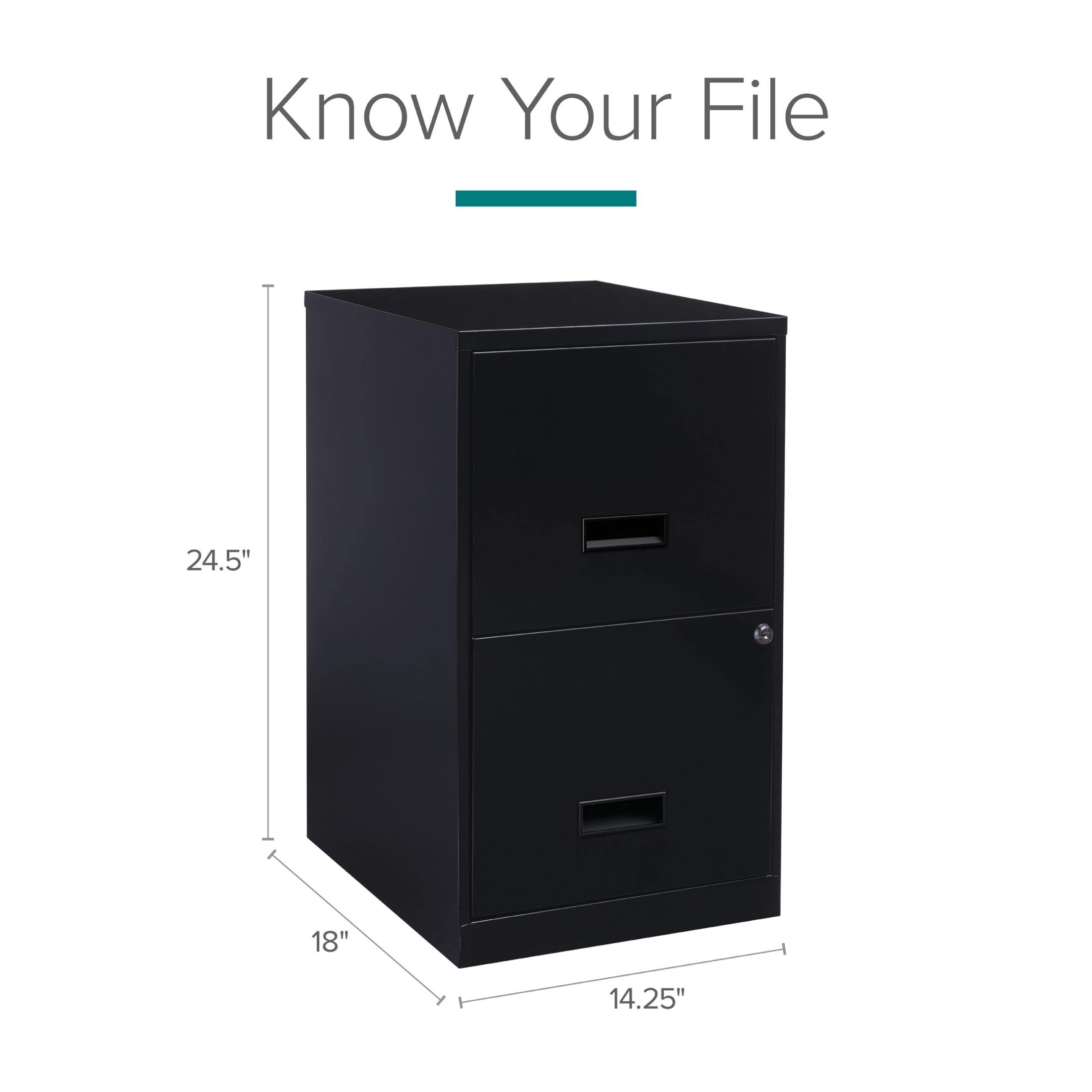 Space Solutions 2-Drawer Vertical File Cabinet for Letter-Size Hanging Folders (Black, 18 in Deep) 47eyl