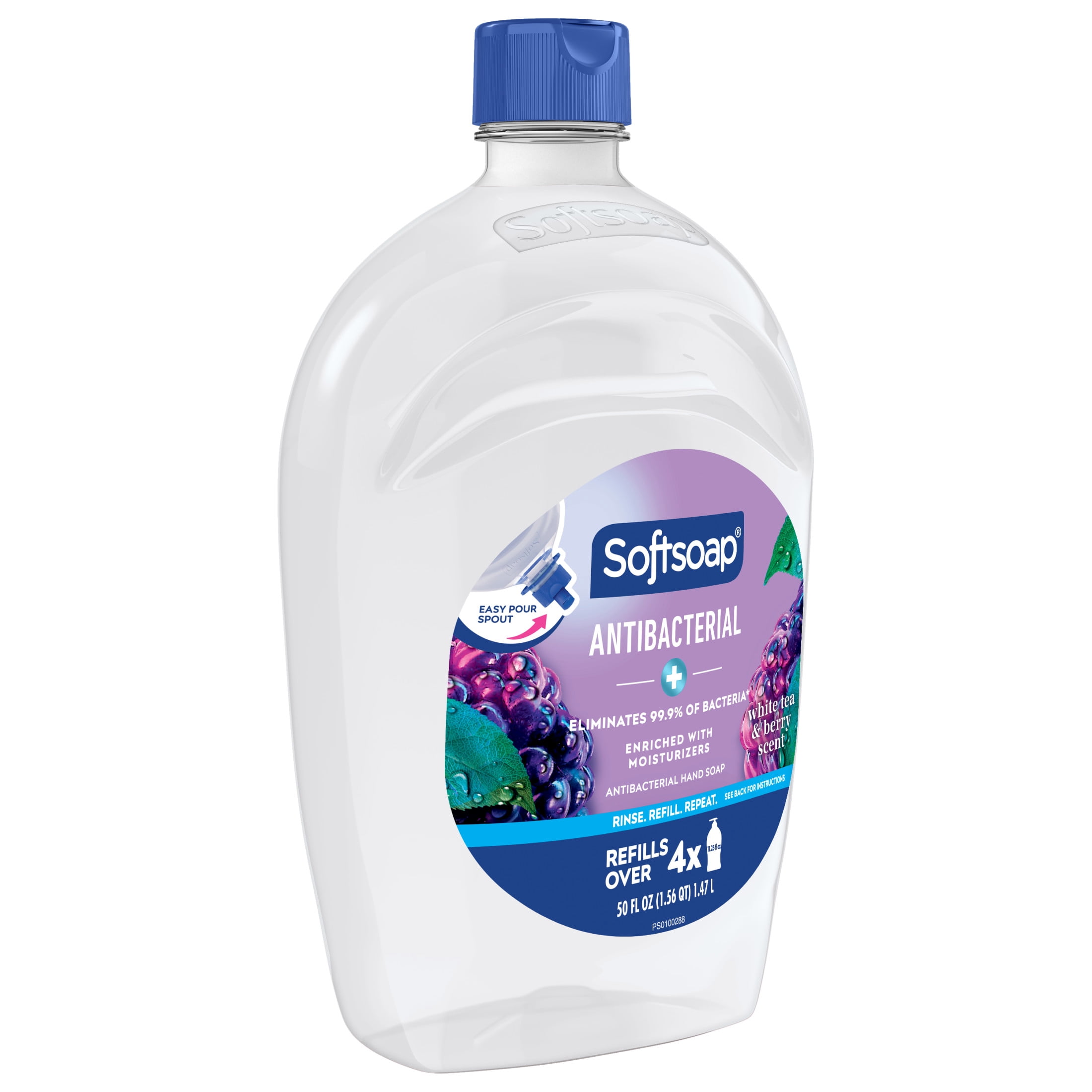 Softsoap Antibacterial Liquid Hand Soap, Moisturizing Formula with White Tea and Berry Scent (White, 50 fl oz) 4e9n3