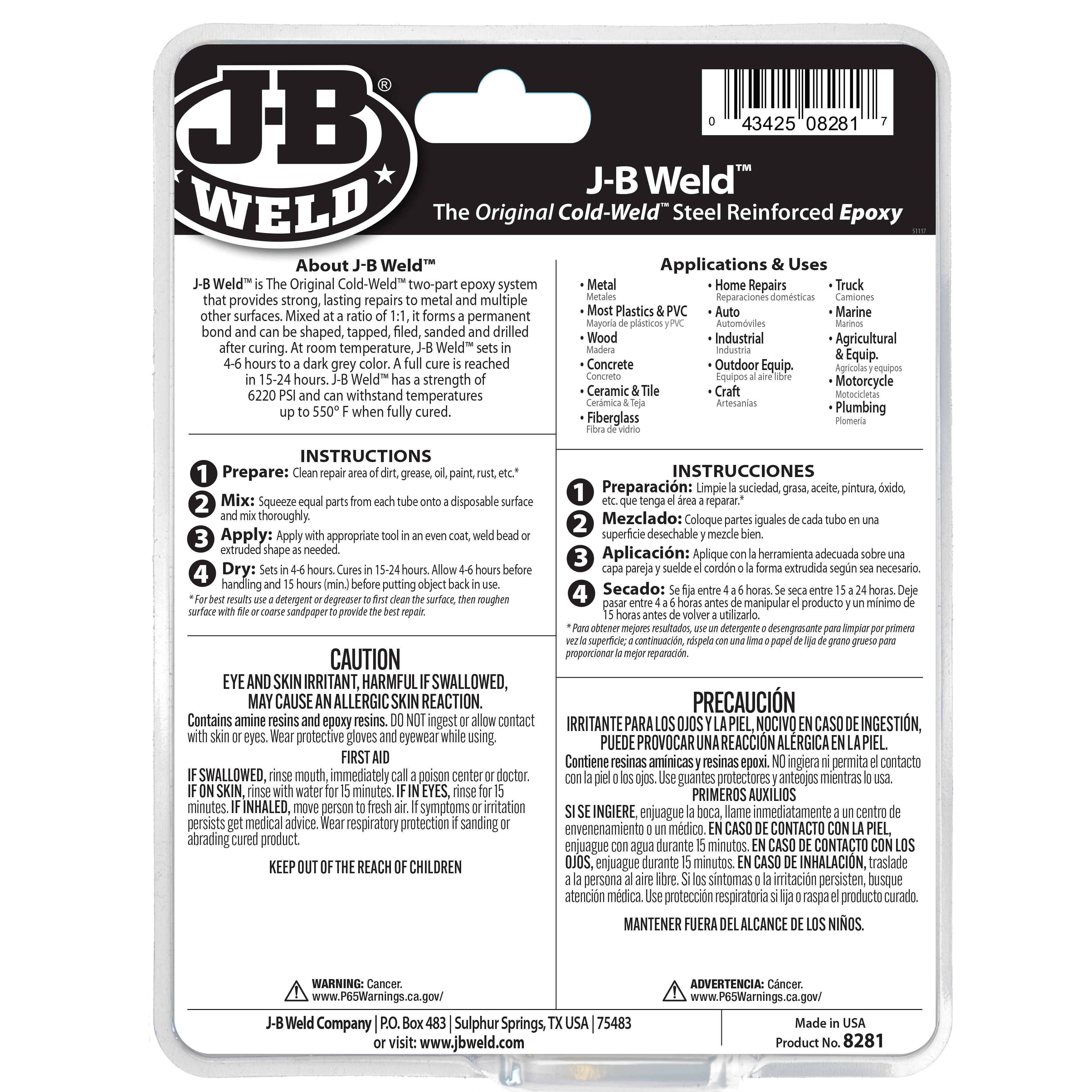 J-B Weld Steel Reinforced Epoxy Adhesive (Dark Grey, 10 oz) q6zax