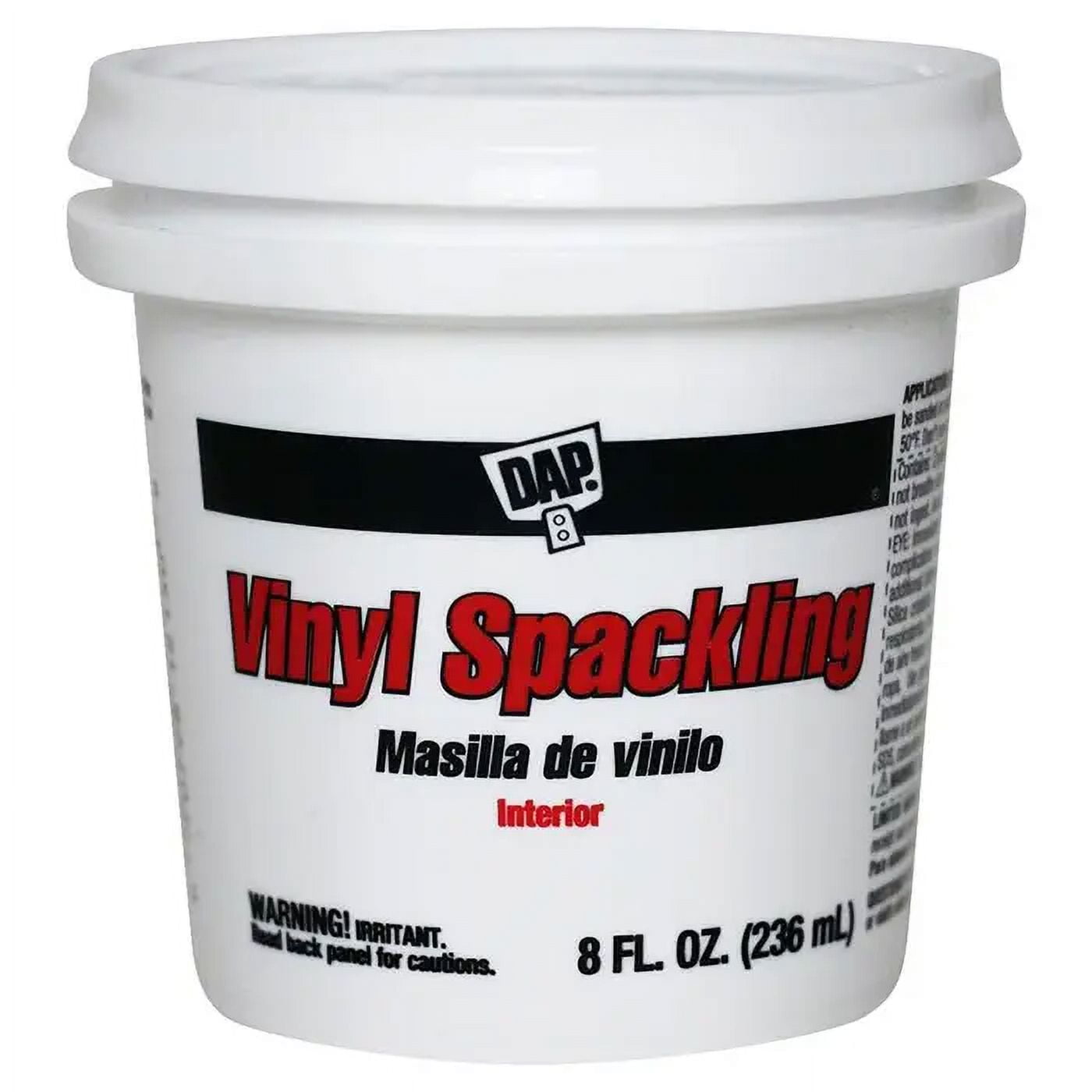 DAP Vinyl Spackling Ready-to-Use Interior Wall Repair Compound (White, 8 fl oz) xk62l