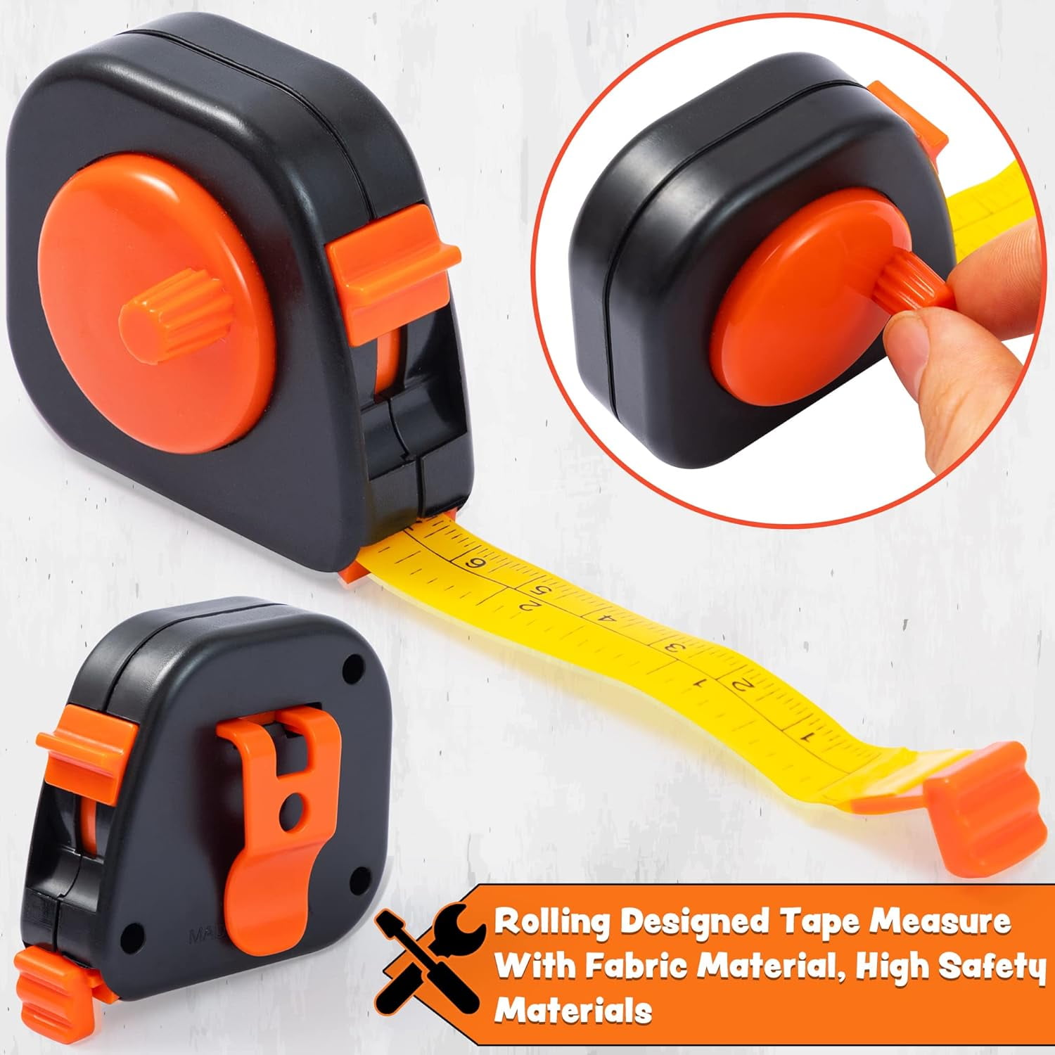 Joyfy 32-Piece Construction Tool Pretend Play Set with Electronic Toy Drill and Backpack (Orange, 32 Pieces) ta8me