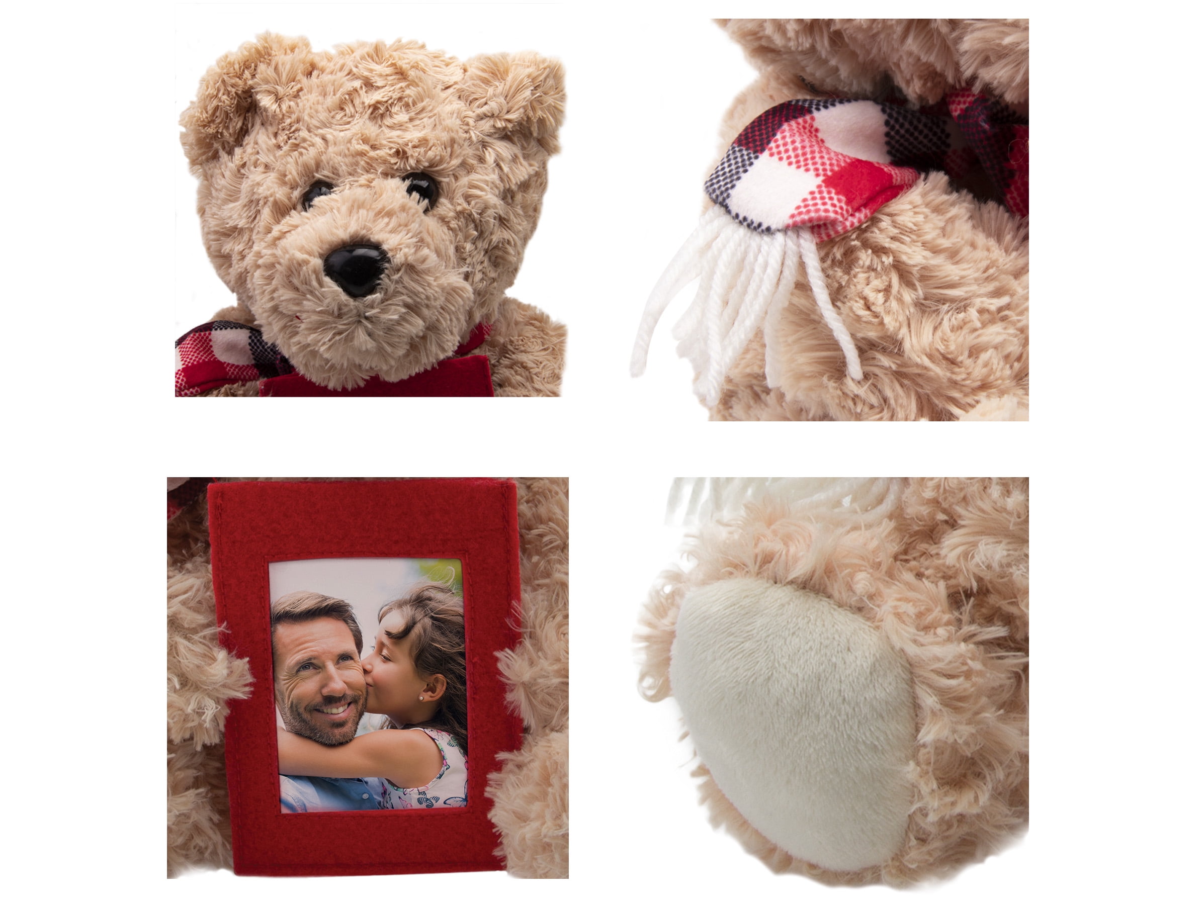 Fine Photo Gifts Plush Teddy Bear with Picture Frame (Tan, 9.75 in x 8.5 in x 8 in) l8ahf