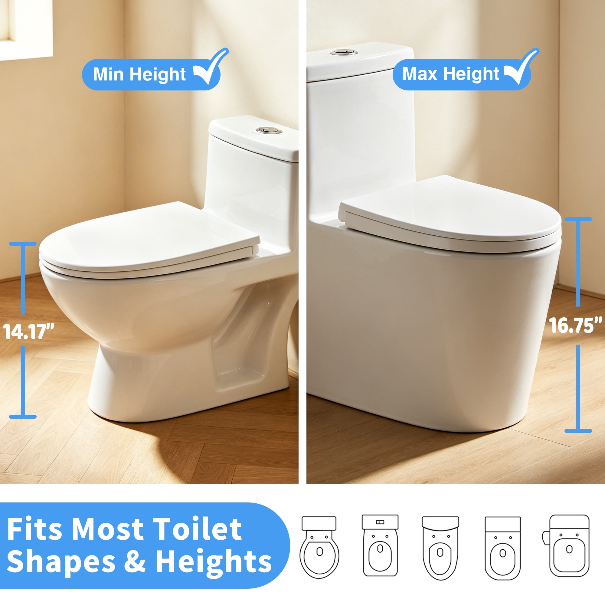Primlect Potty Training Toilet Seat with Step Stool Ladder, Adjustable Height (Gray, 1 Pack) jqweb