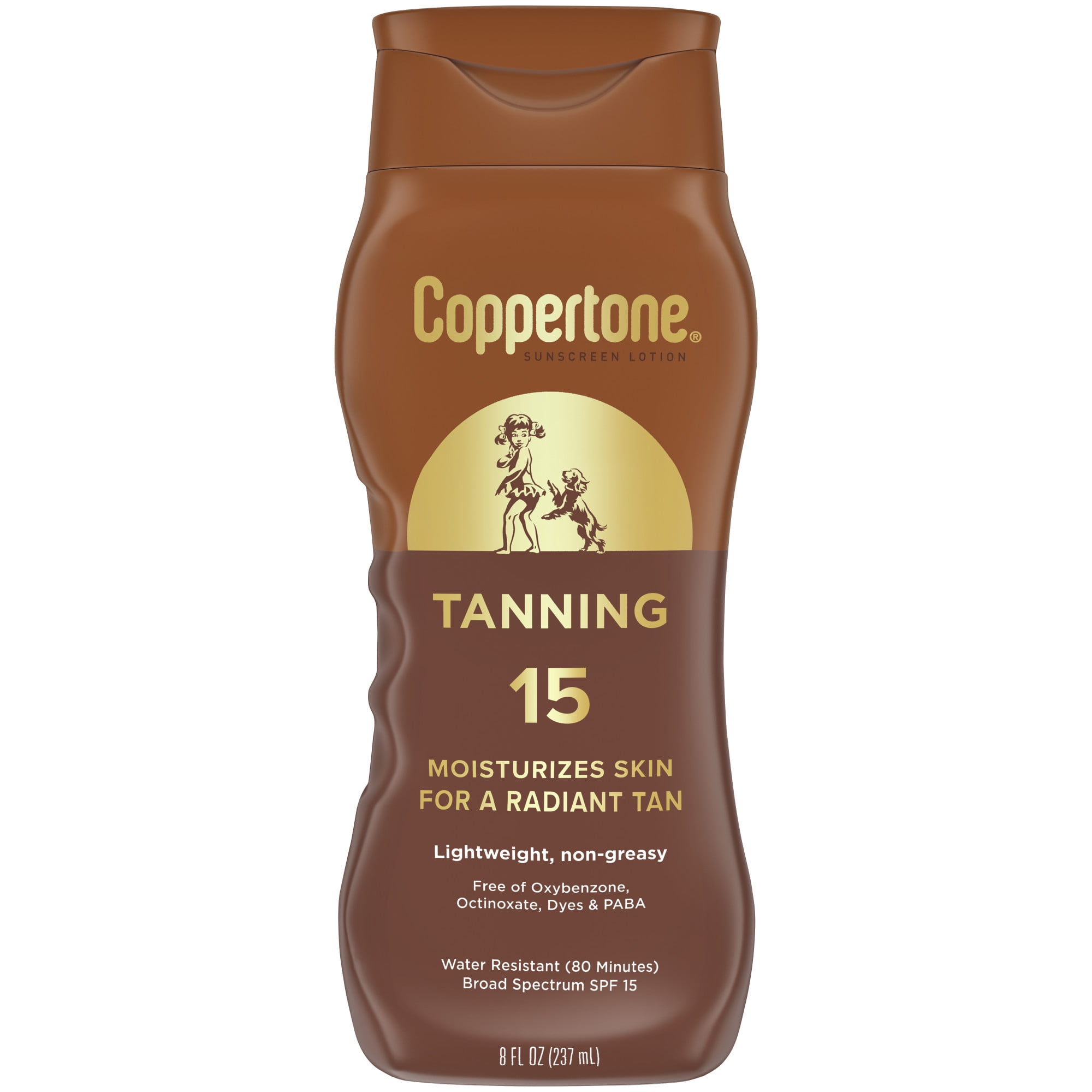 Coppertone Tanning Sunscreen Lotion, Broad Spectrum SPF 15, Water Resistant (8 fl oz) ygdos