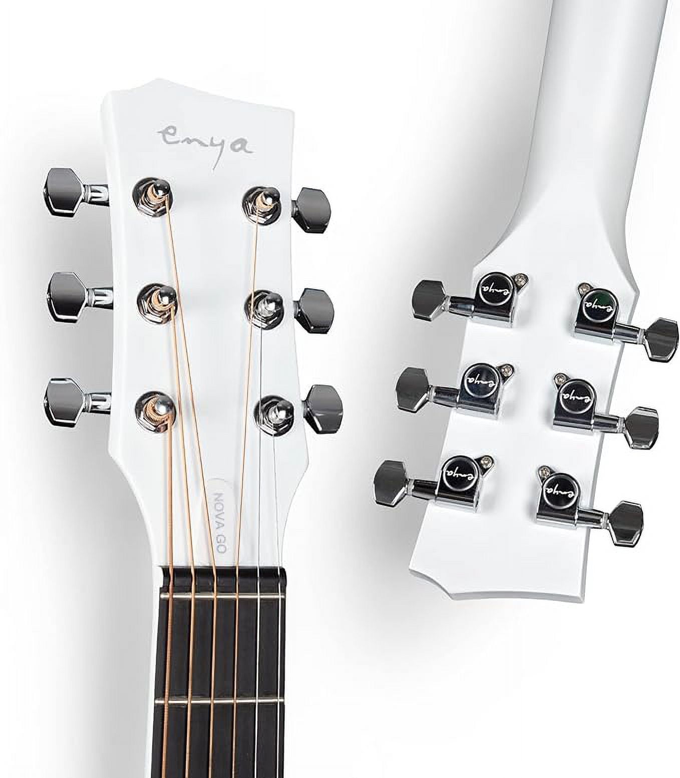 Enya Music NOVA Go SP1 Carbon Fiber Acoustic Electric Guitar with Smart AcousticPlus (White, 35 in) axg6s