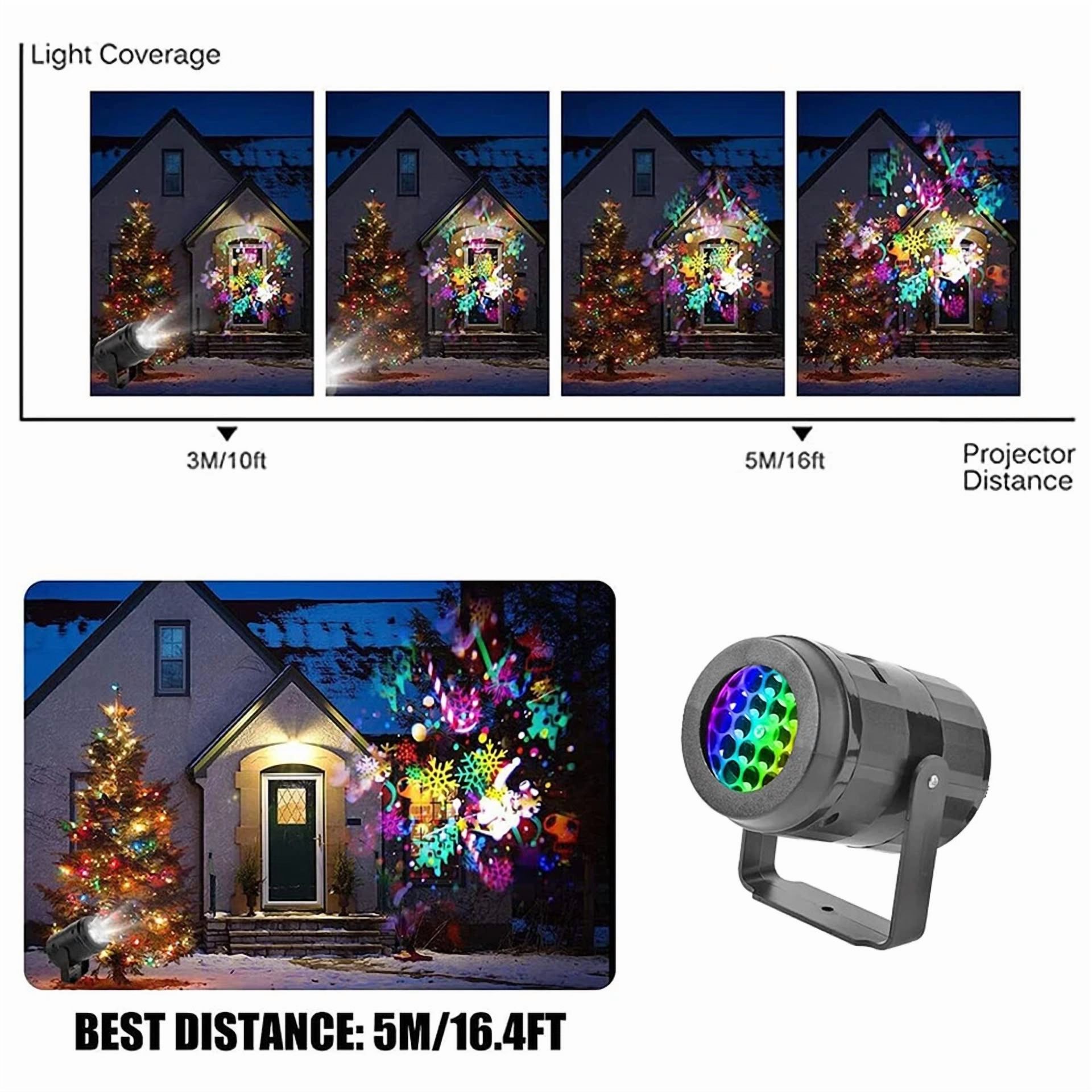 KLYNE Christmas LED Laser Projector Light with 16 Holiday Patterns (Outdoor Landscape Lighting) jrfdb
