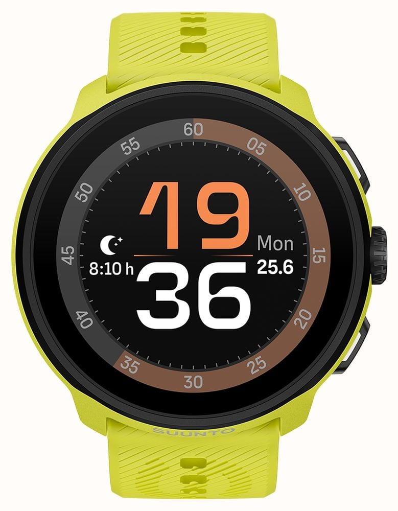Suunto Run GPS Sports Watch with AMOLED Touchscreen and Silicone Strap (Lime, One Size) l1up8