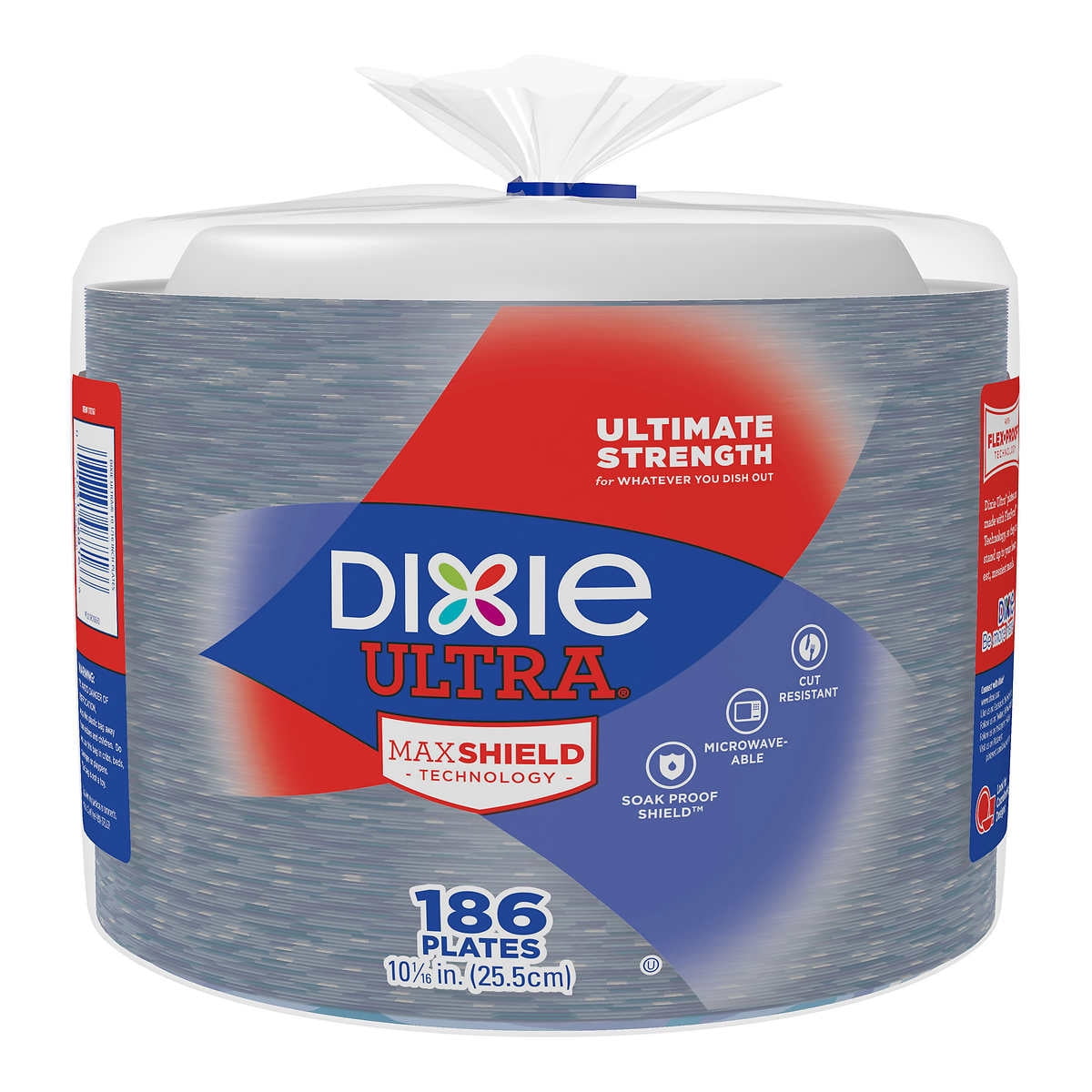 Dixie Ultra Paper Plates, Heavy-Duty Disposable Dinnerware (White, 10.06 in, 186-count) z3t7f