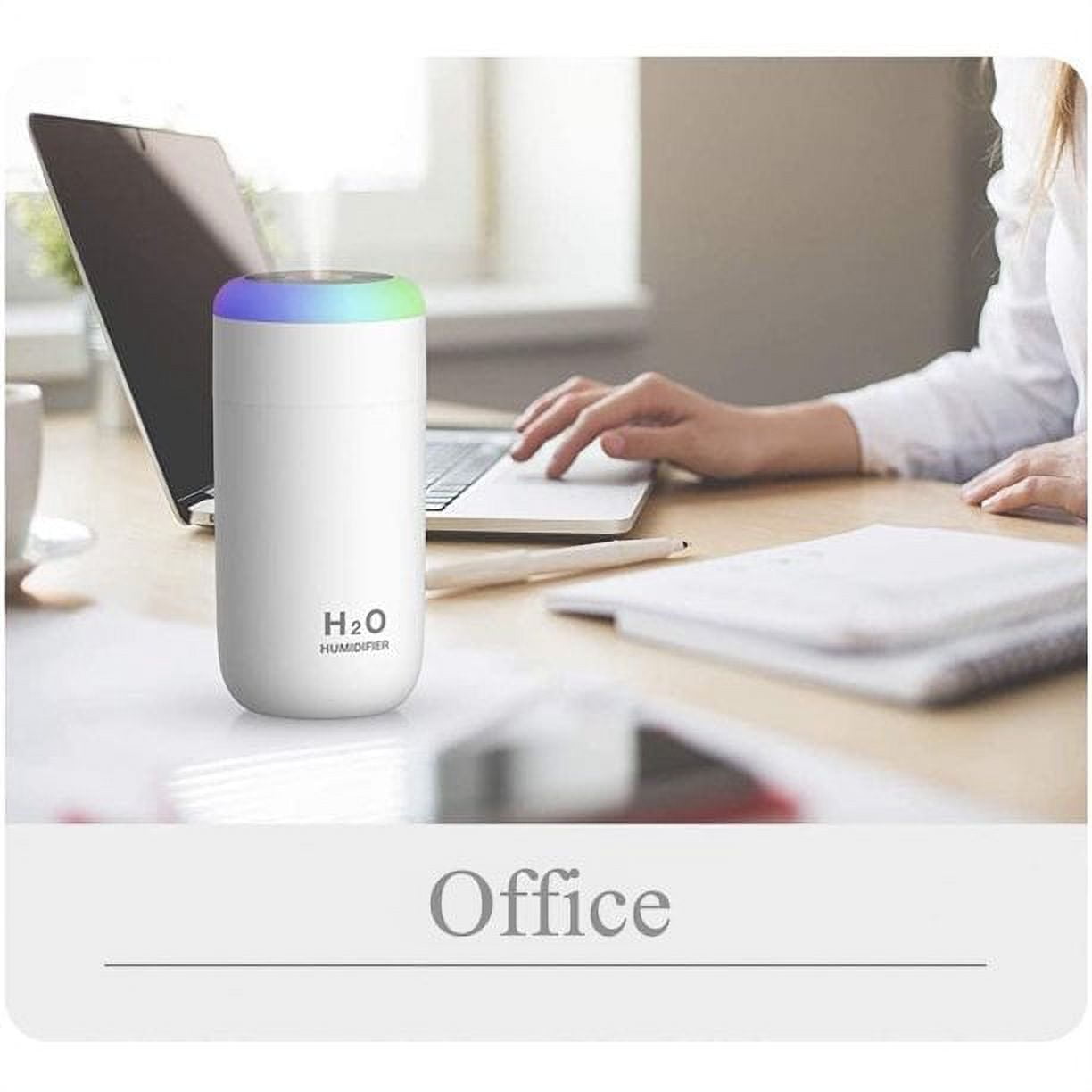 Ozmatip Portable Mini Humidifier, Quiet Cool Mist Desktop Humidifier for Bedroom and Office (White, 16.91 fl oz) enr0w