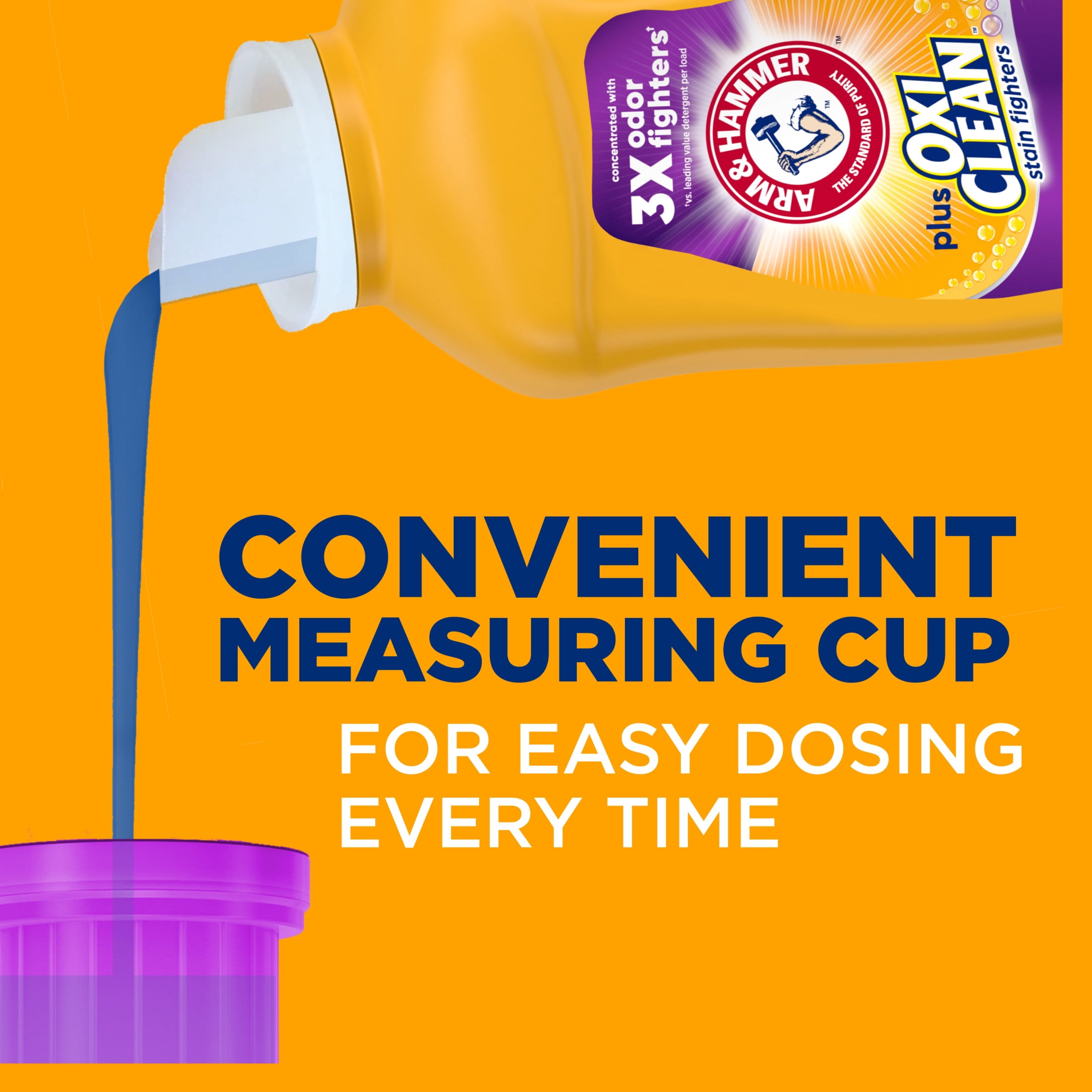 ARM & HAMMER Plus OxiClean Odor Blasters Liquid Laundry Detergent, Fresh Burst (96.2 fl oz) rvowv