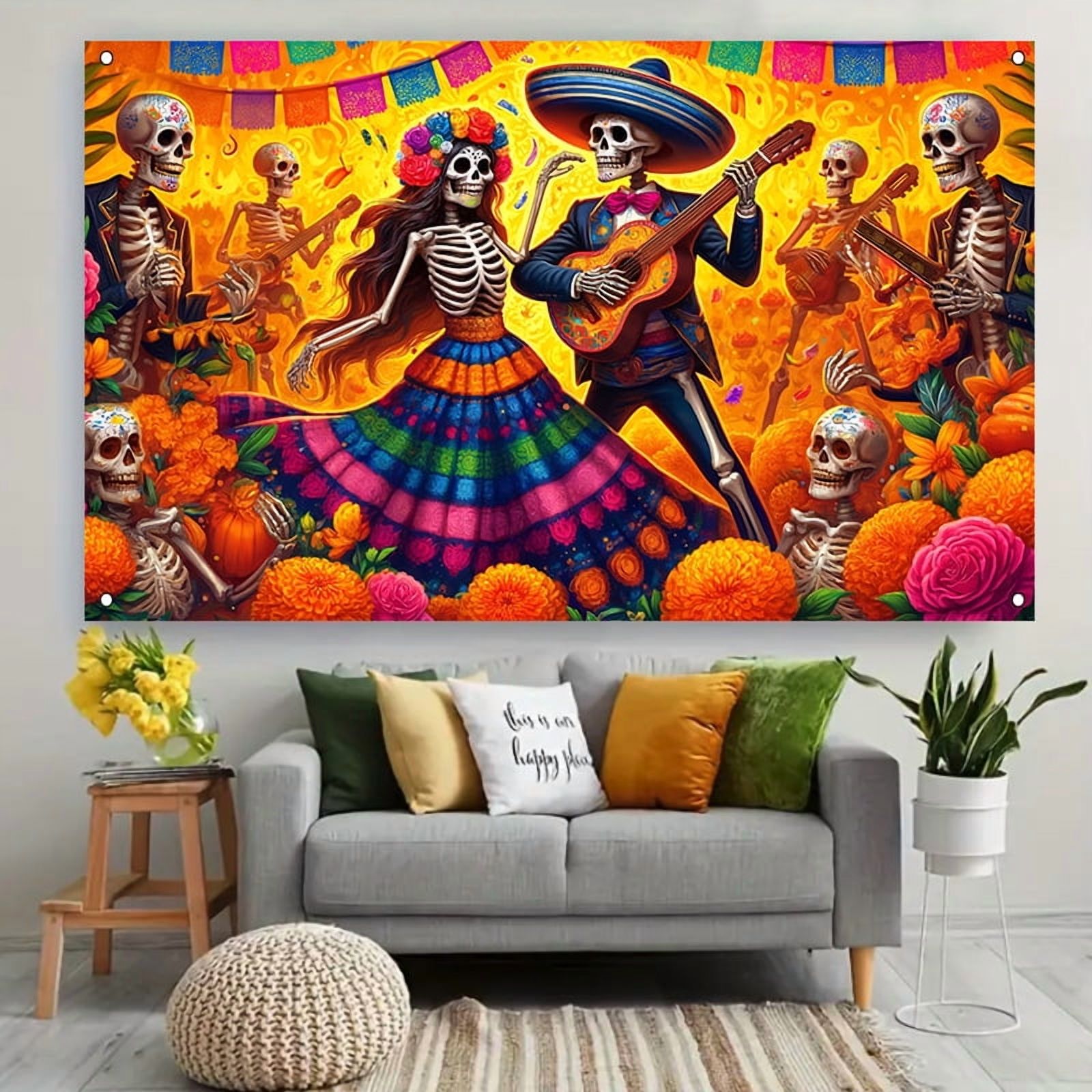 Generic Halloween Witch Magic Party Banner Decorative Wall Flag (Black, 70.87 in x 43.31 in) kkbq6