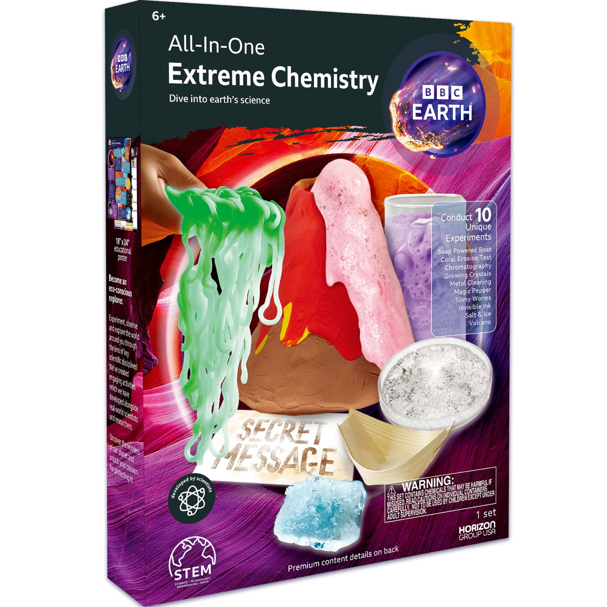 BBC Earth Extreme Chemistry Set, STEM Science Experiment Kit for Kids (1 Kit) zv50n