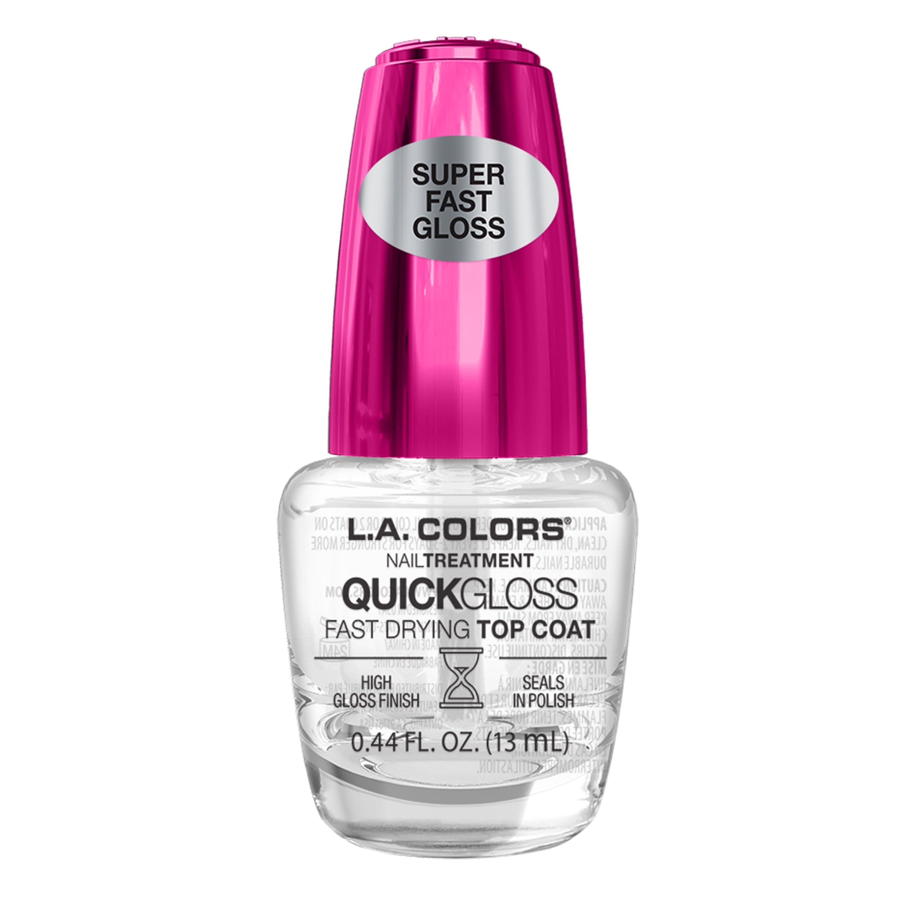 L.A. COLORS Salon Fab Nail Treatment Top Coat, Quick-Dry High-Gloss Finish (Clear, 0.44 fl oz) i8bem