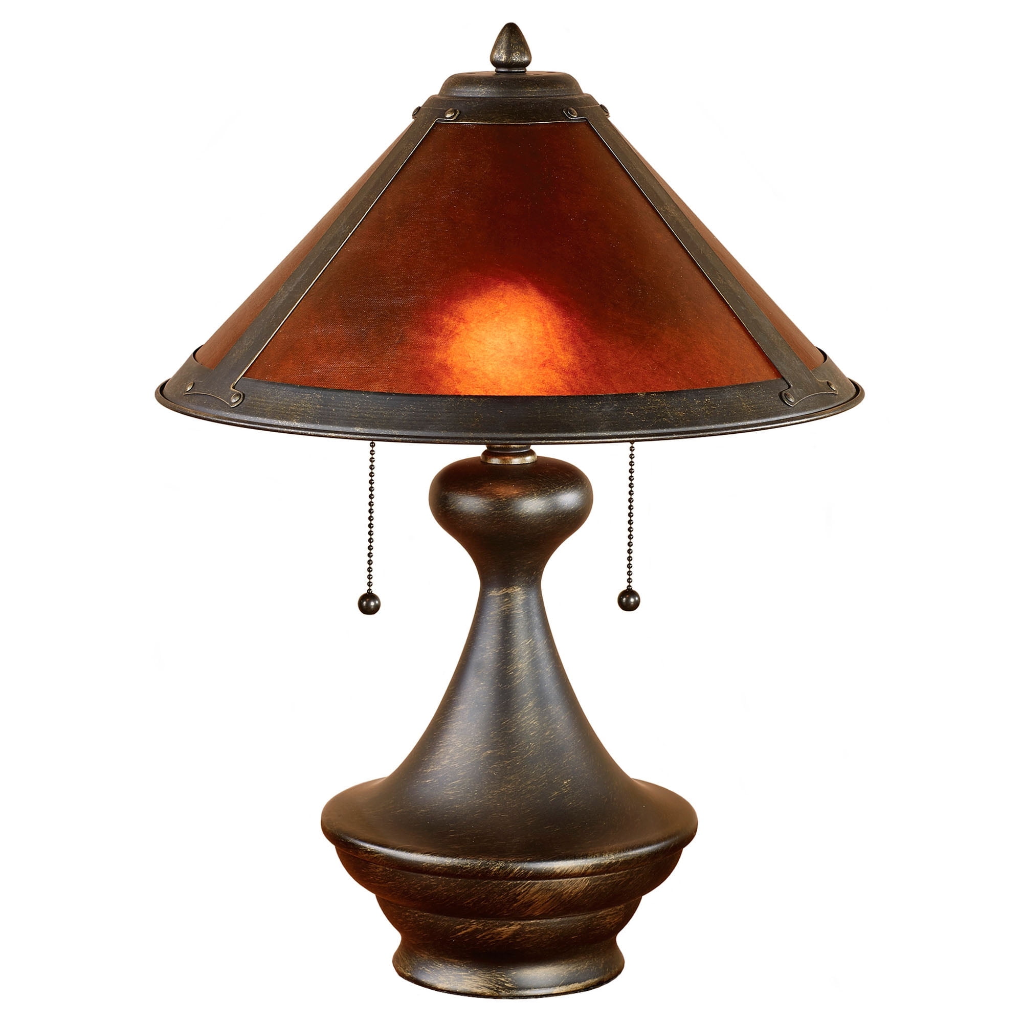 Touch of Class Donovyn Table Lamp with Faux Mica Shade (Bronze, 24 in) 5bn0s