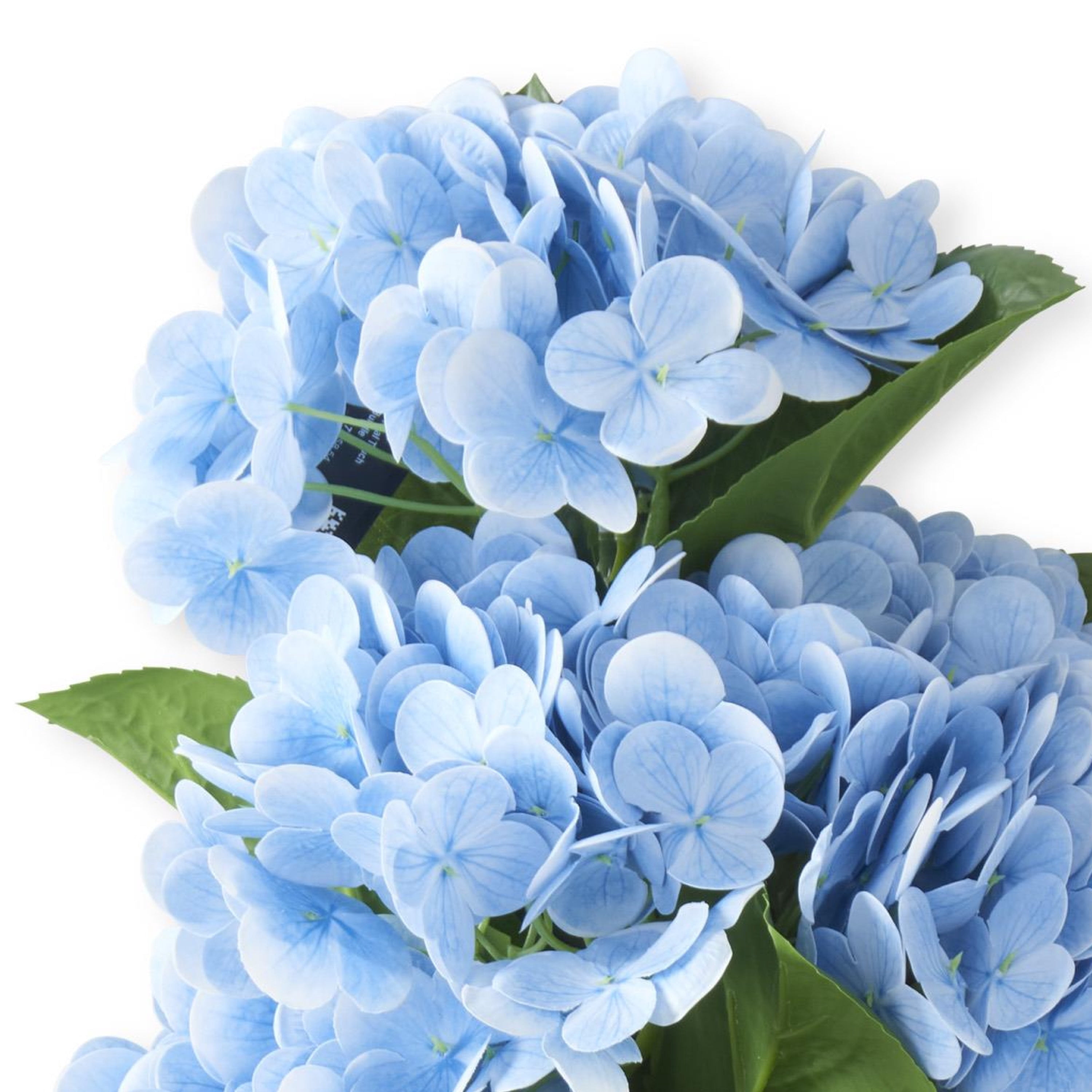 K&K Interiors Real Touch Hydrangea Artificial Flowers for Home Decor (Blue, 13 in, 6 Stem Bundle) njwd5