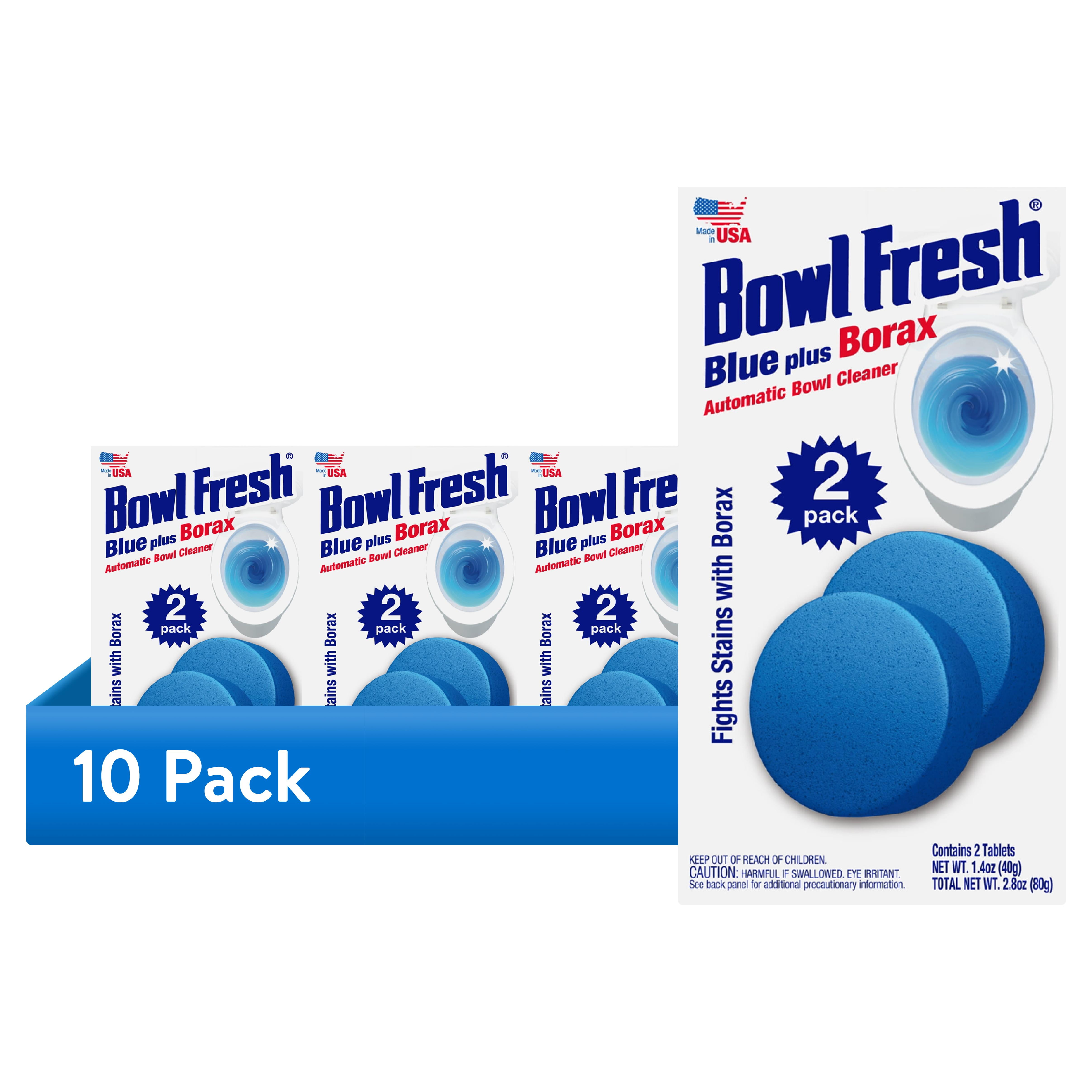 Bowl Fresh Automatic Toilet Bowl Cleaner and Freshener with Borax (Blue, 20 Pack) x4f6n