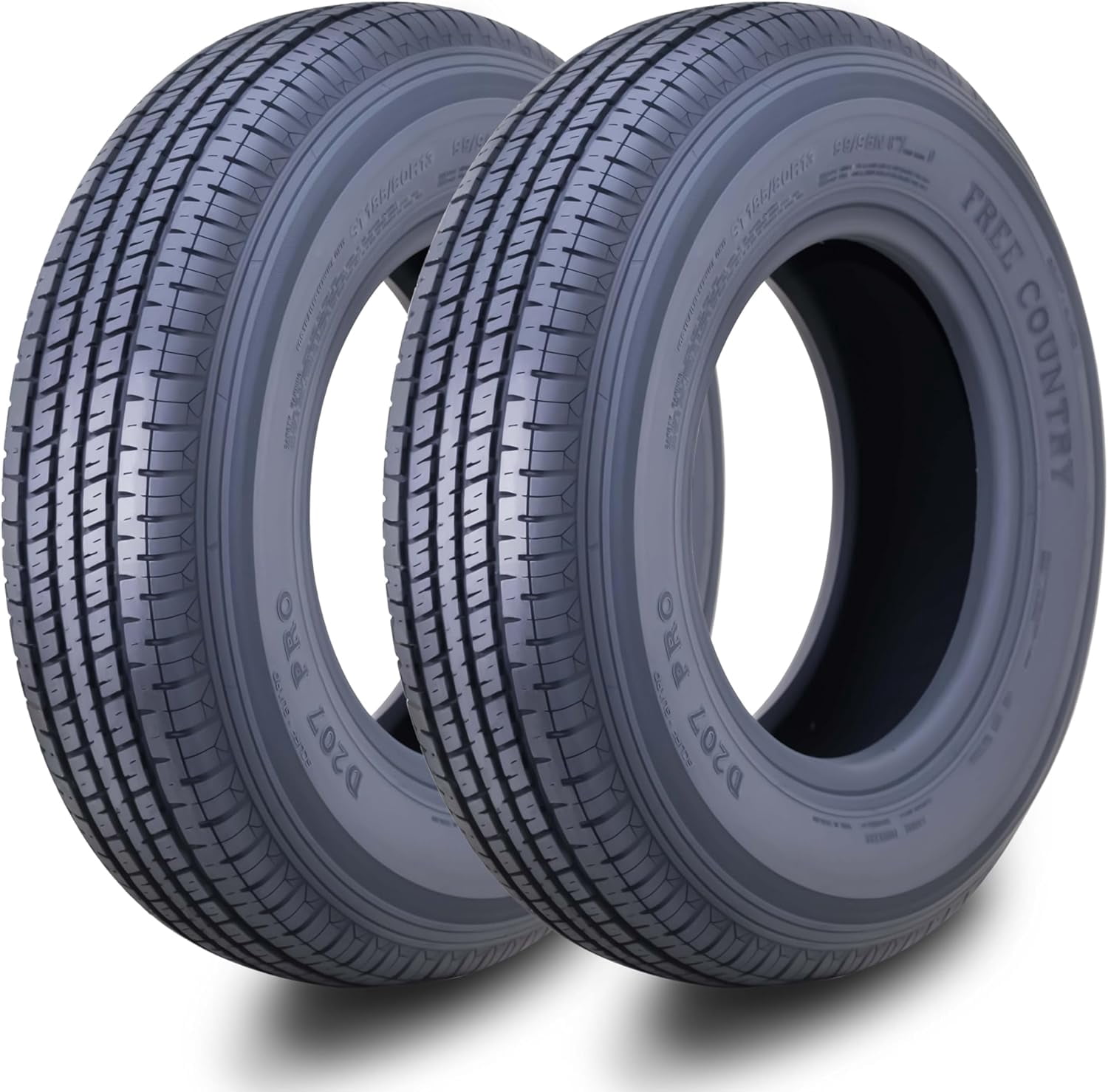 Free Country Premium ST185/80R13 Trailer Tire with Side Scuff Guard (8PR Load Range D, Set of 2) 89y6r