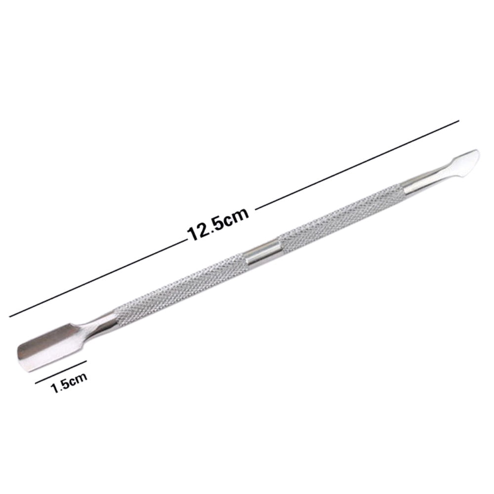Dr.Pedi Stainless Steel Cuticle Pusher and Nail Cleaner Set (Silver, 4 Pcs) udf9s