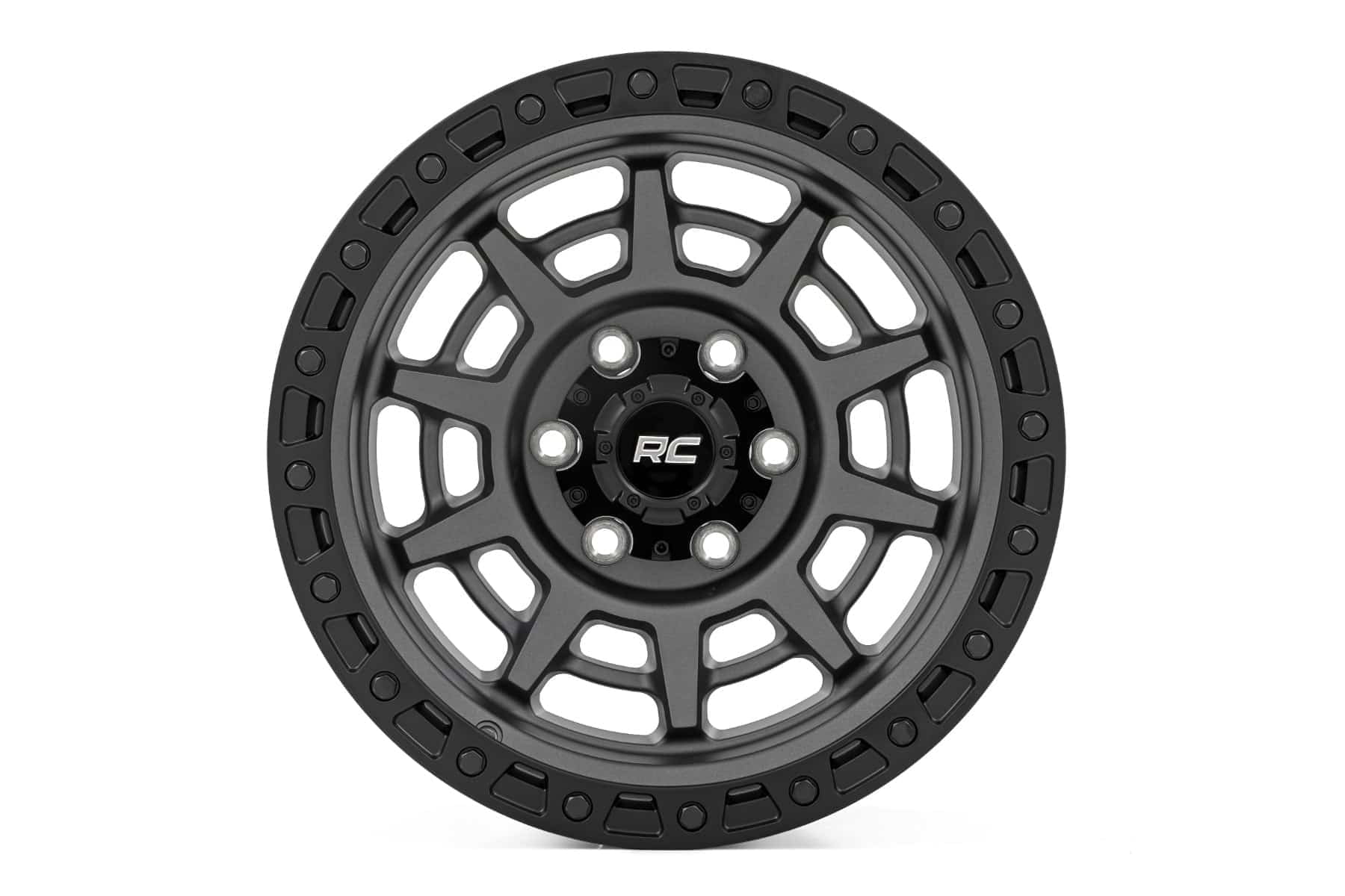 Rough Country 85 Series One-Piece Wheel (Gunmetal and Black, 17x9 in) hh16t