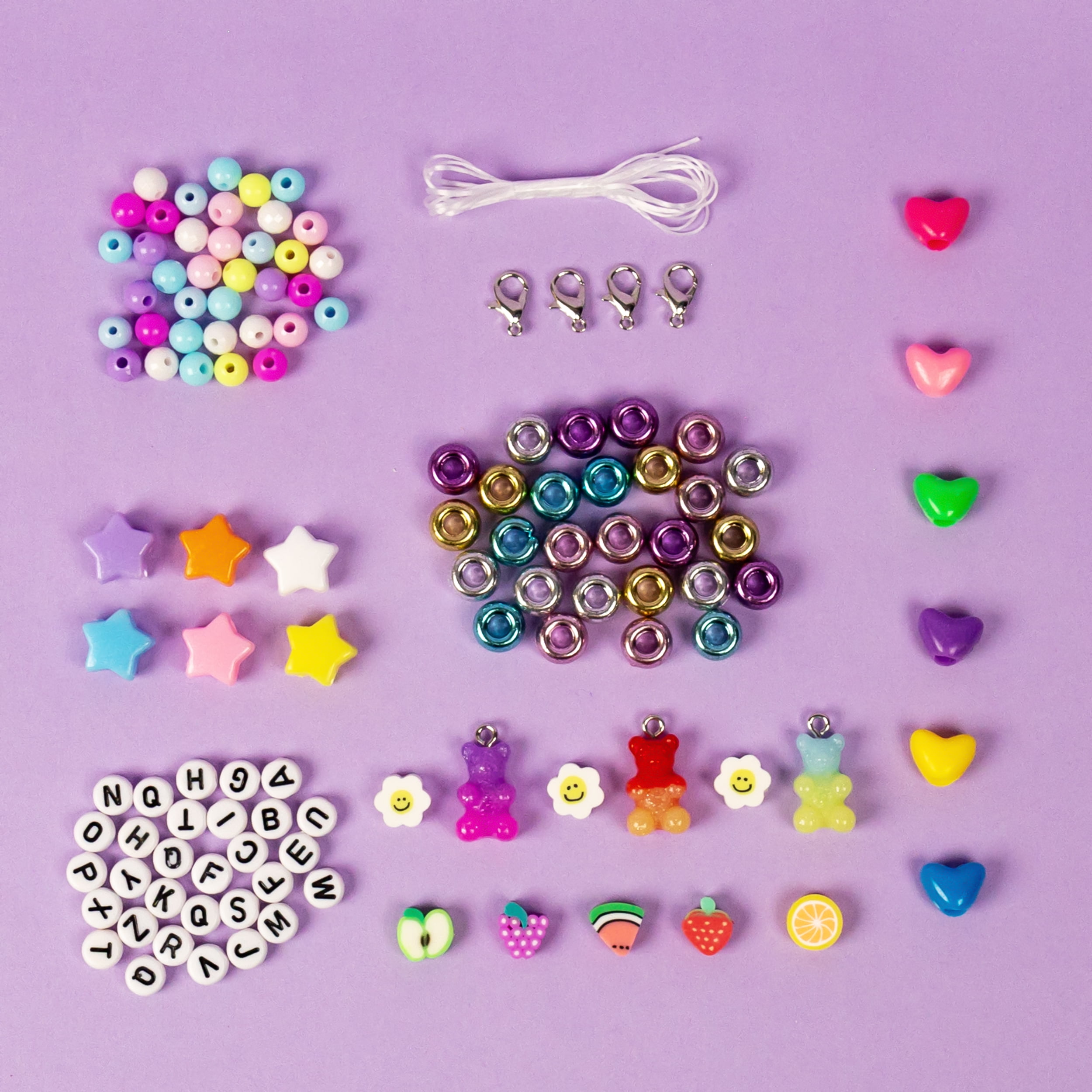 Hello Hobby DIY Jewelry Making Kit with Decorative Beads and Elastic Cording (Multi-Color, 2 Pack) mu3ik