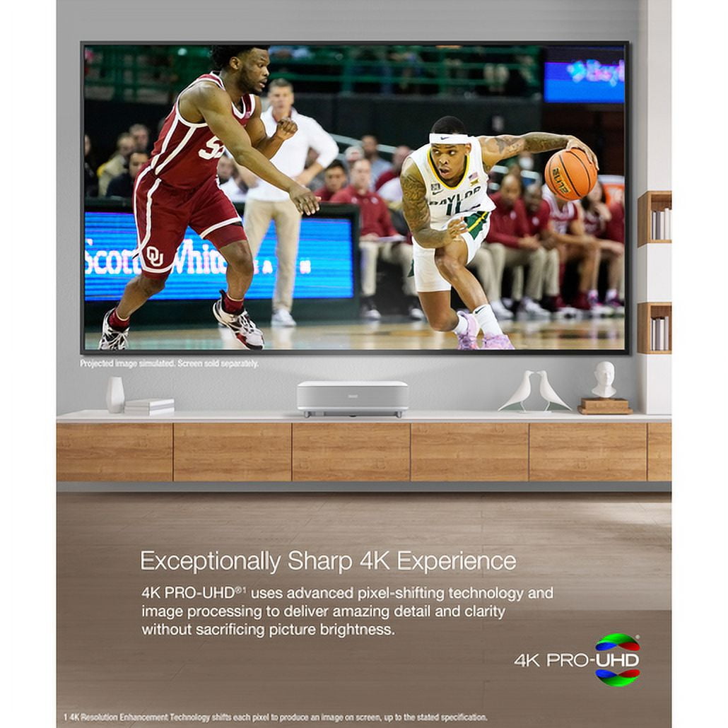 Epson EpiqVision Ultra LS650 Smart Streaming Laser Projector (White, 120 in) fq7z4