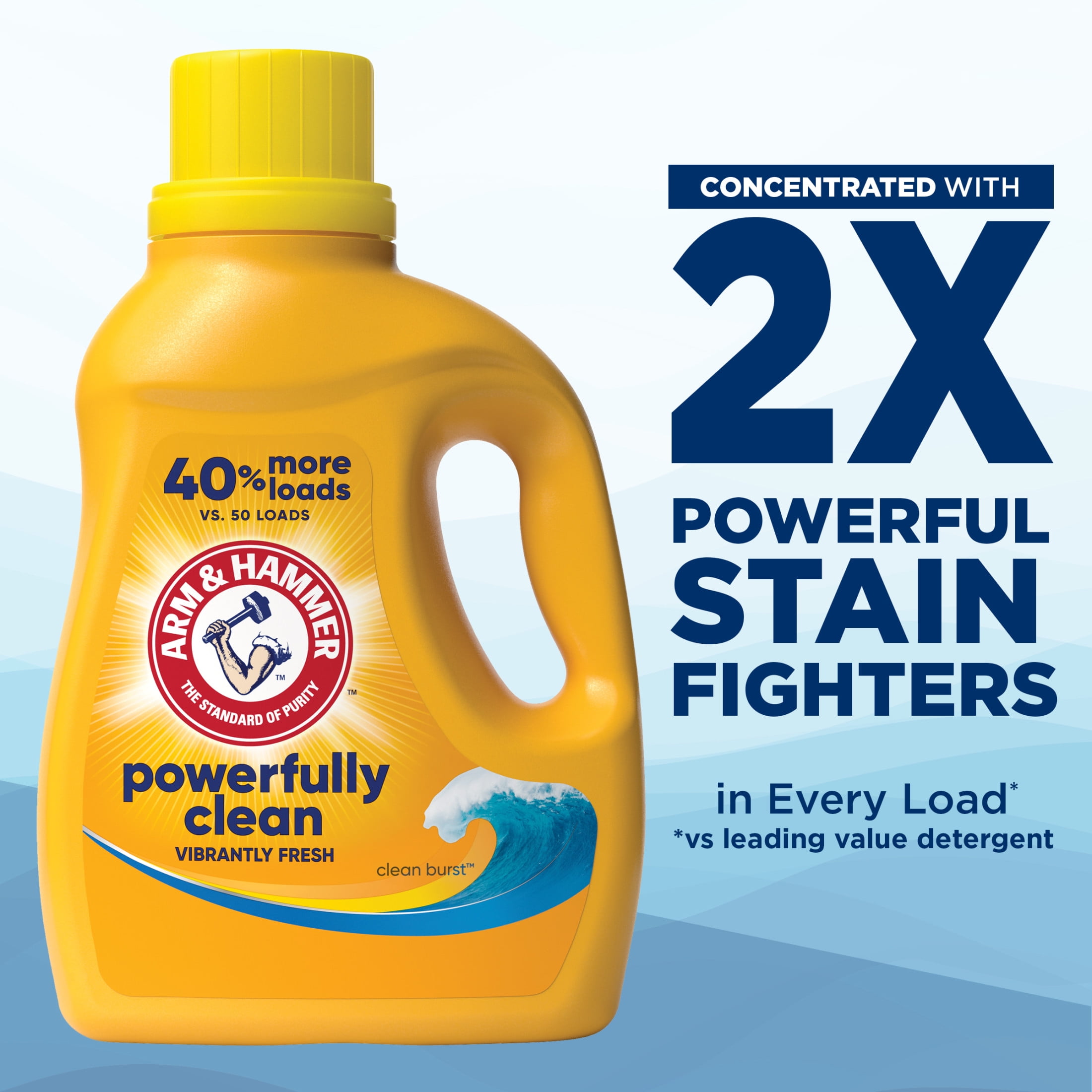 ARM & HAMMER Liquid Laundry Detergent, Clean Burst Fresh Scent, Deep Cleaning Formula (33 fl oz) jo1c9