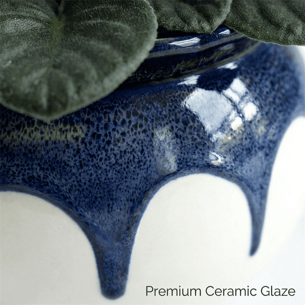 EFISPSS Self-Watering Ceramic African Violet Pot, Minimalist Indoor Planter for Succulents and Herbs (Blue Gradient, 6 in) wgnjo